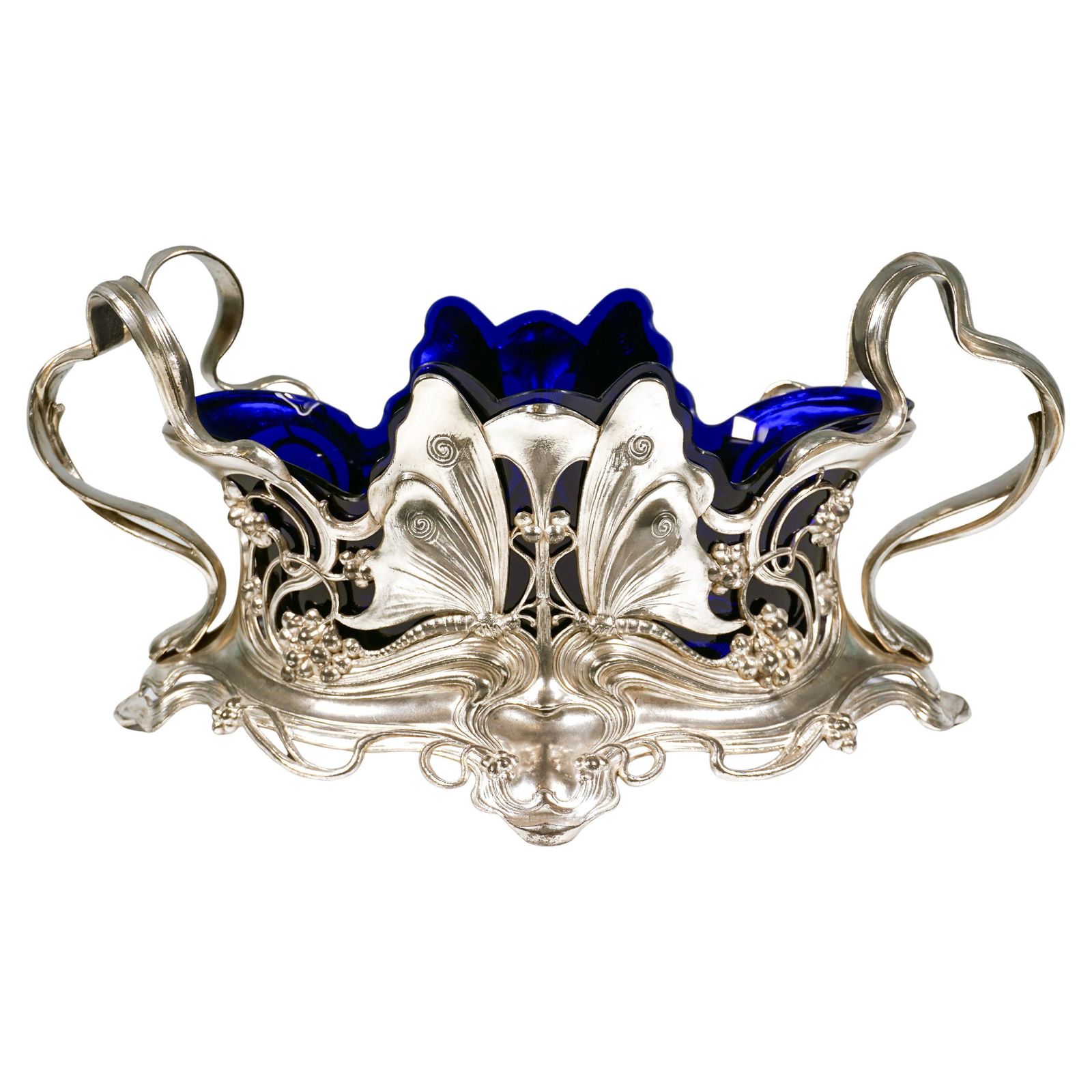 Sculptural Art Nouveau Jardinière With Butterflies And Tendrils, Wmf, Germany