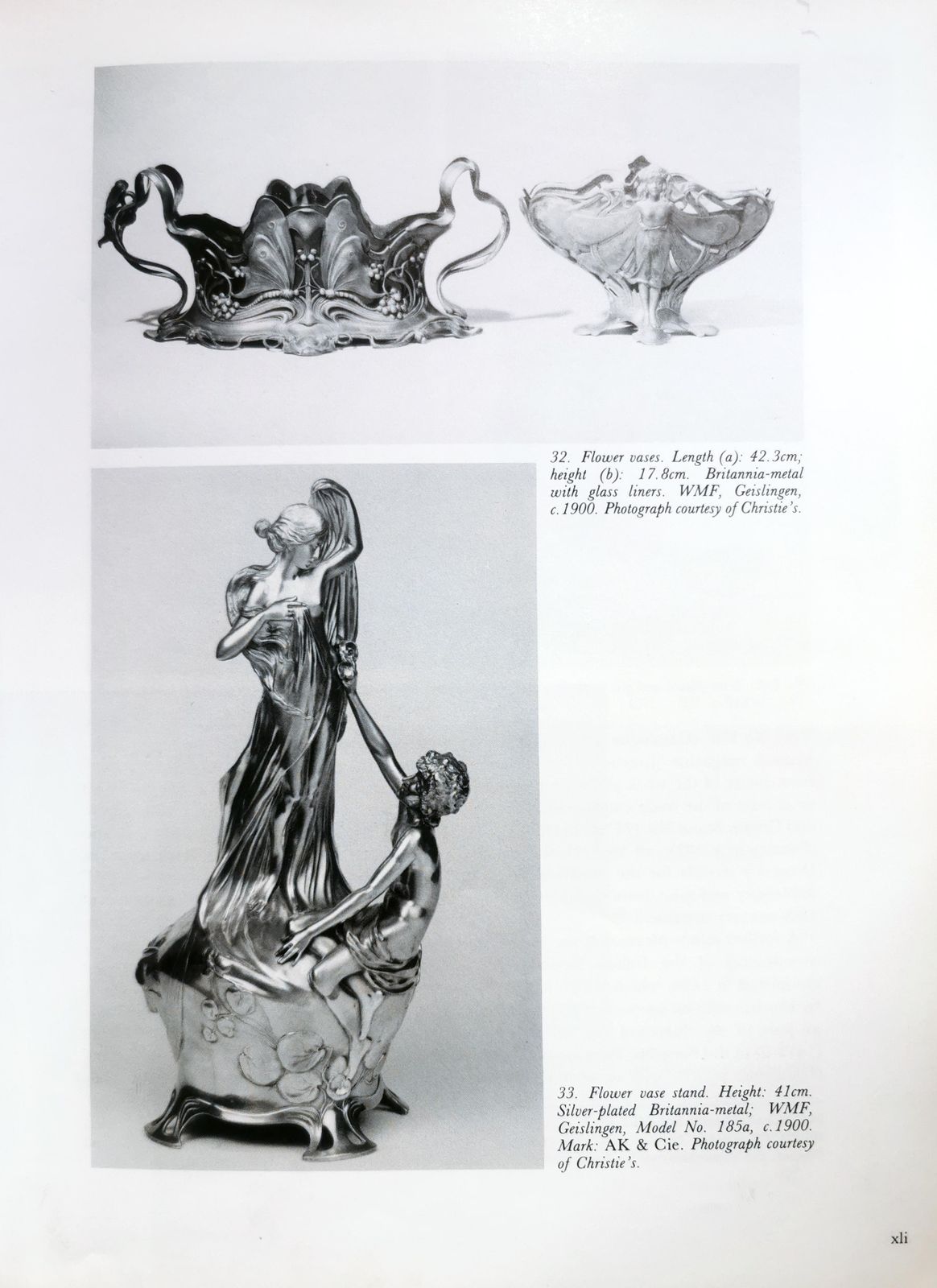 Sculptural Art Nouveau Jardinière With Butterflies And Tendrils, Wmf, Germany photo vintage