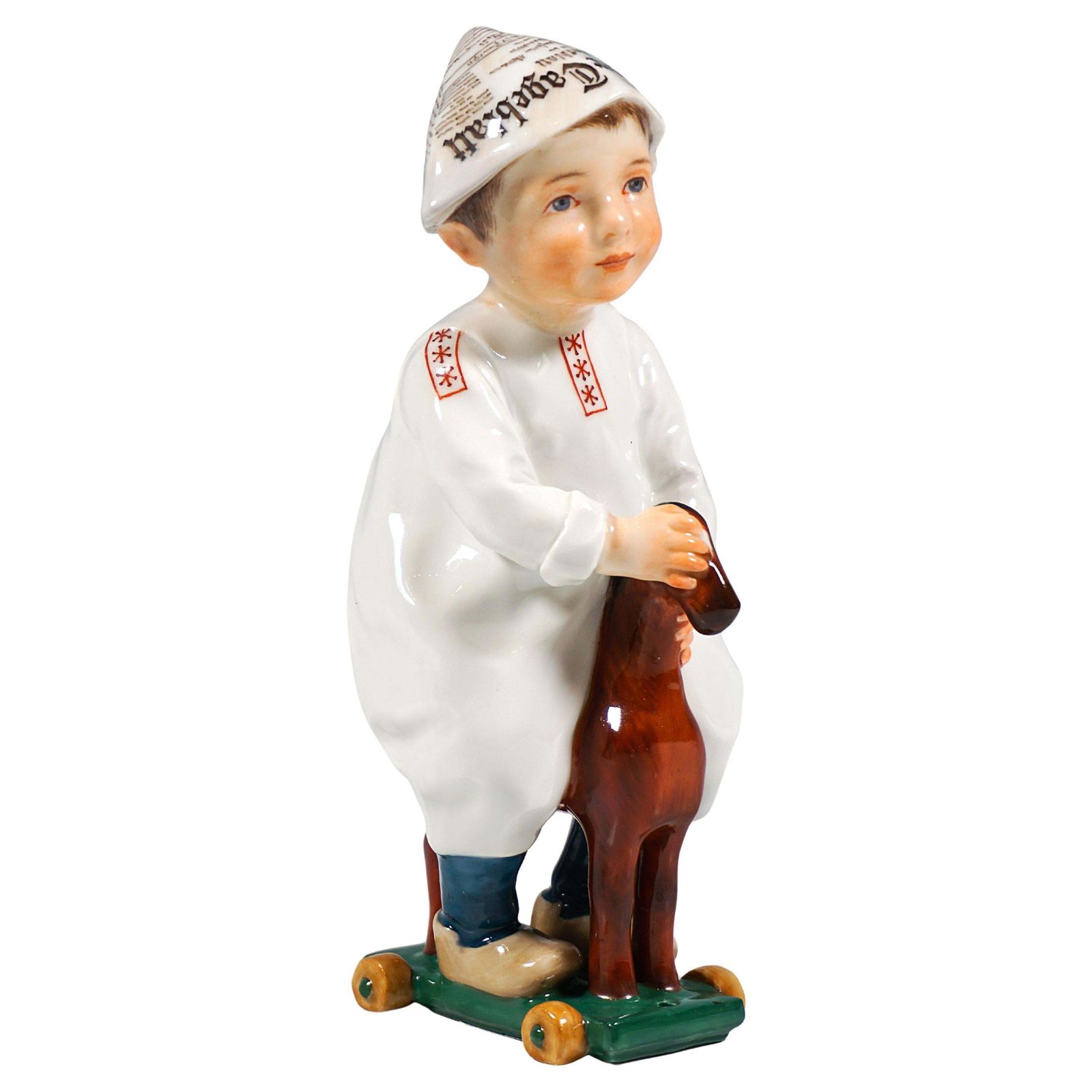 Meissen Art Nouveau Figurine, Boy On Wooden Horse, By Konrad Hentschel, 1905