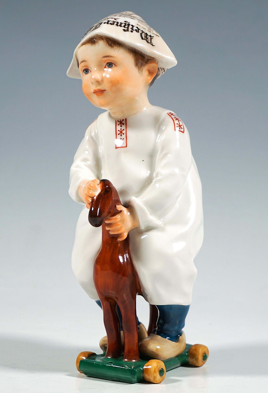 Meissen Art Nouveau Figurine, Boy On Wooden Horse, By Konrad Hentschel, 1905 photo Home Decor