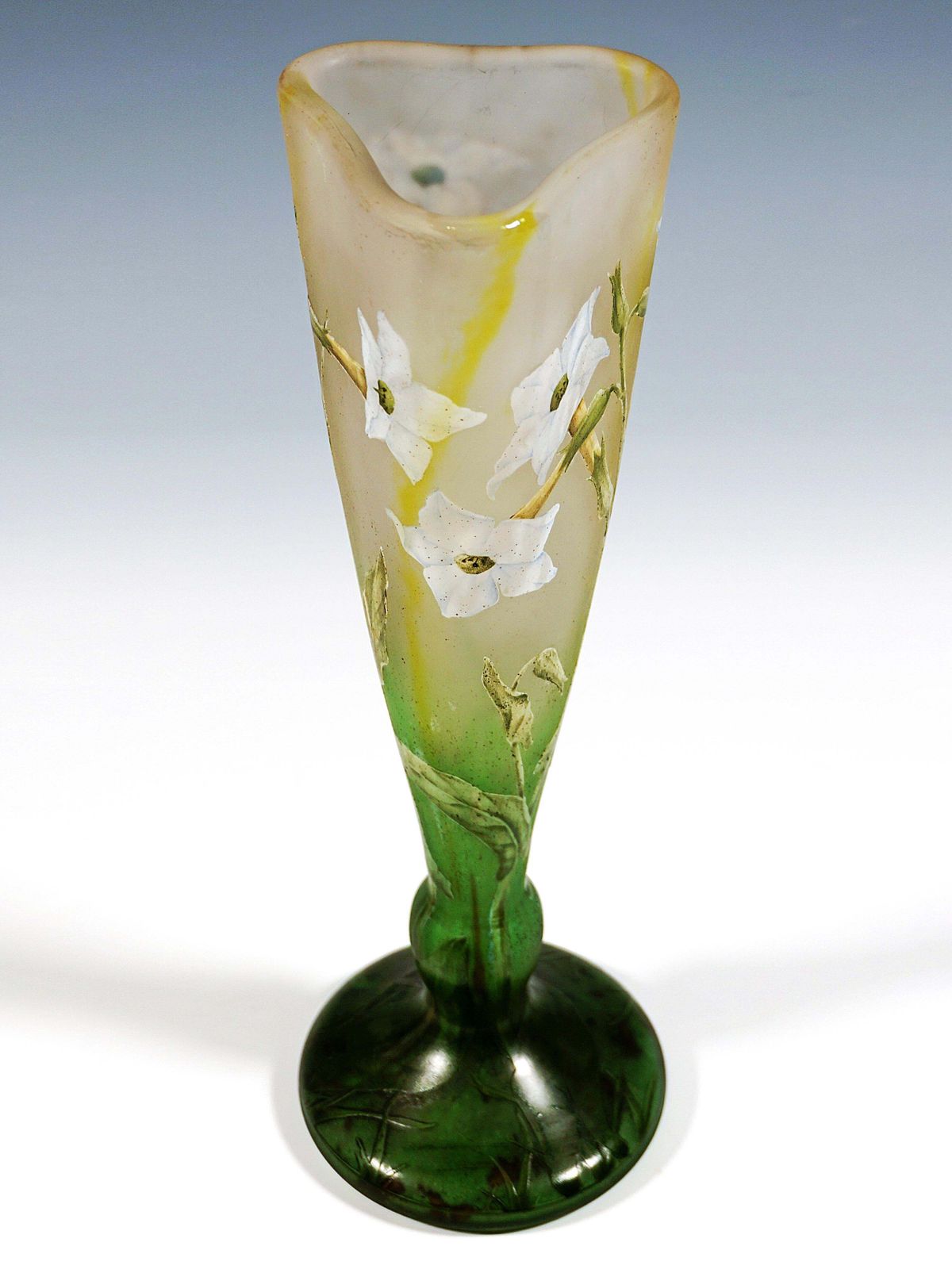 Art Nouveau Cameo Vase With Nicotiana Decor, Daum Nancy, France, Ca 1900 1905 photo 6017.0