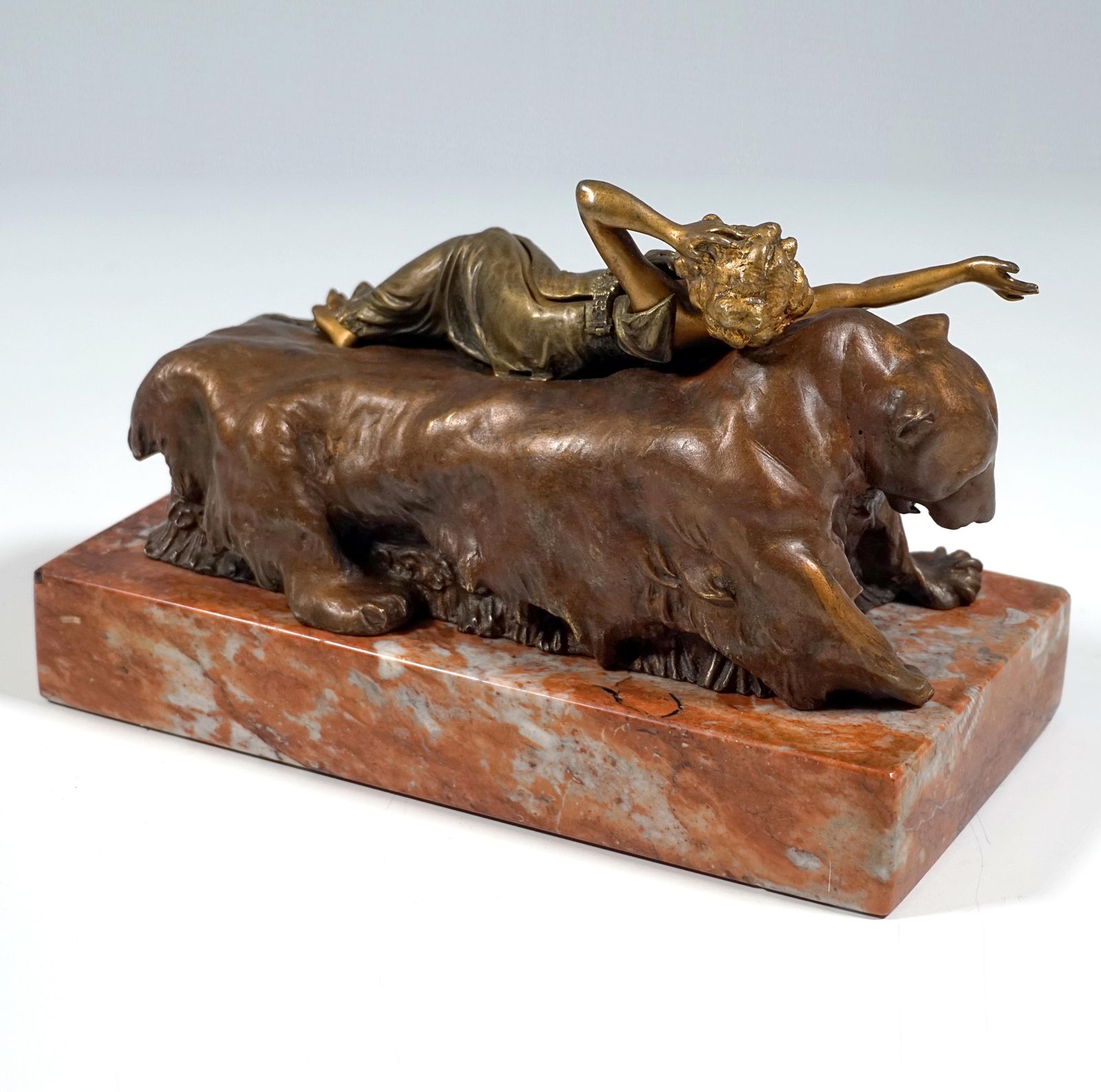 'Bare On Bear', Viennese Mechanical Bronze, Beauty On Bearskin, Carl Kauba, 1900 photo 5506.0