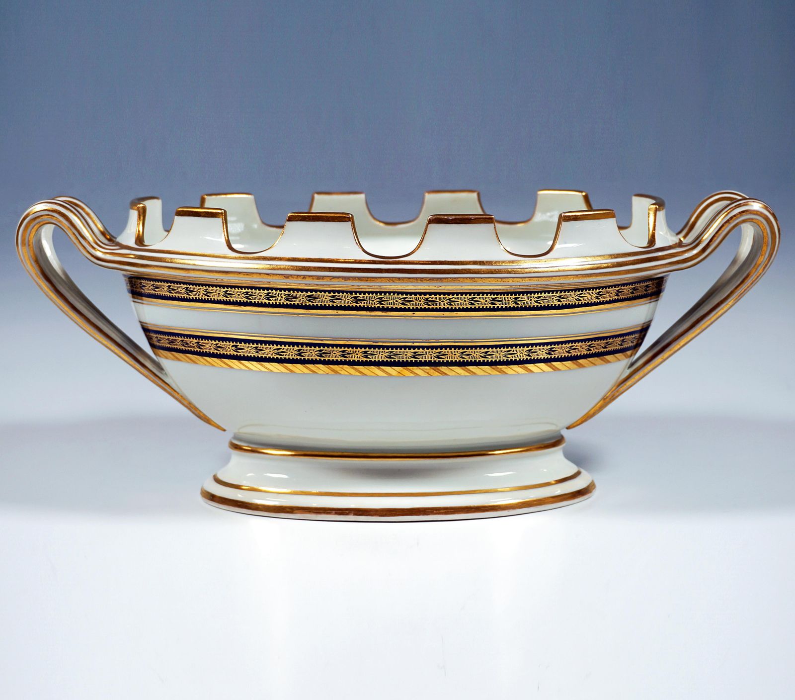 Pair Of Viennese Imperial Porcelain Glass Coolers, Cobalt And Gold, Dating 1811 photo 2842.0