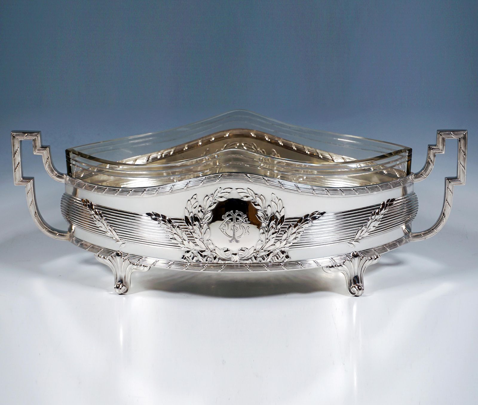 Art Nouveau Silver Jardinière In Navette Form, Hermann Schrader Germany, Ca 1907 photo furniture