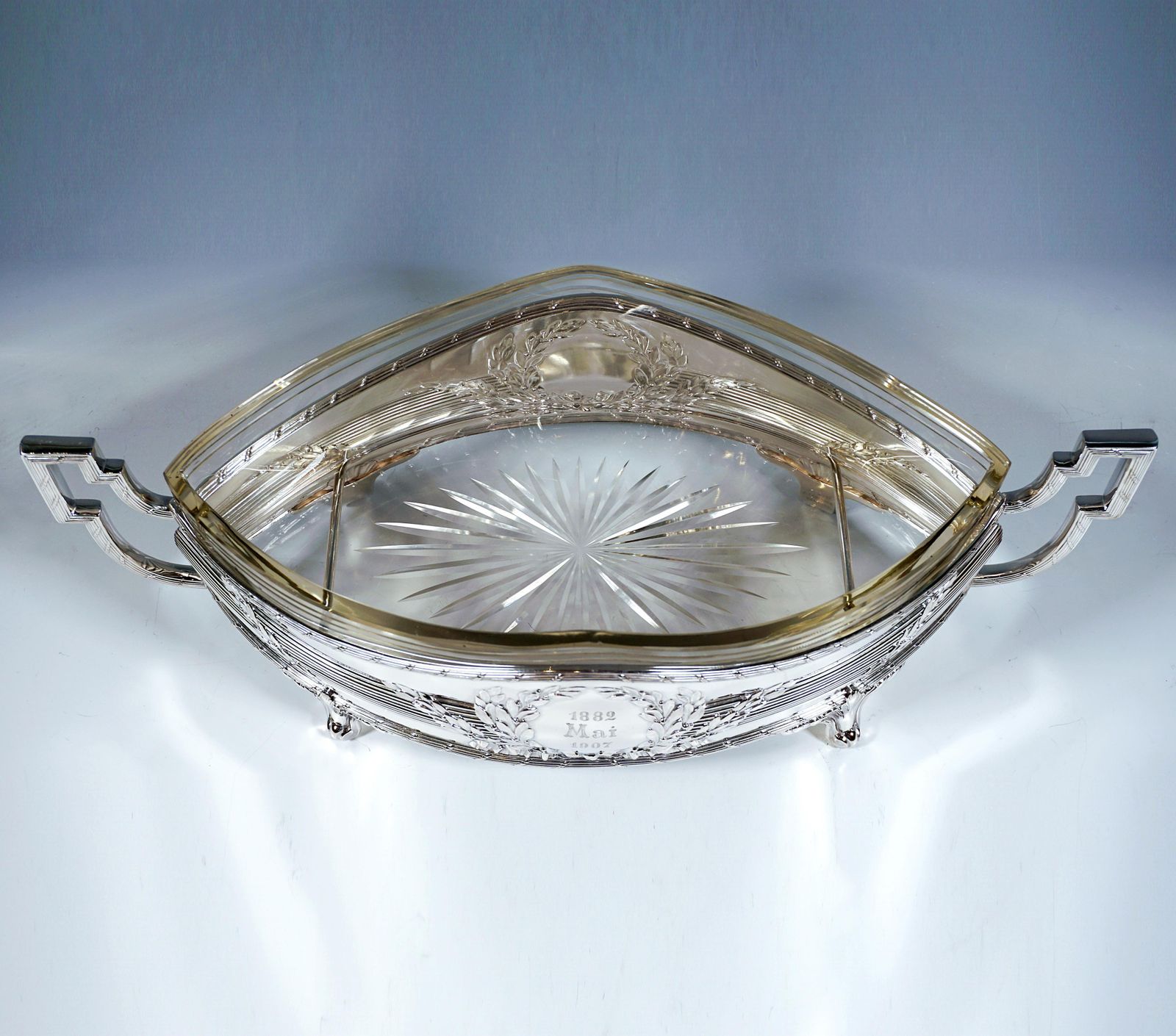 Art Nouveau Silver Jardinière In Navette Form, Hermann Schrader Germany, Ca 1907 photo 2573.0
