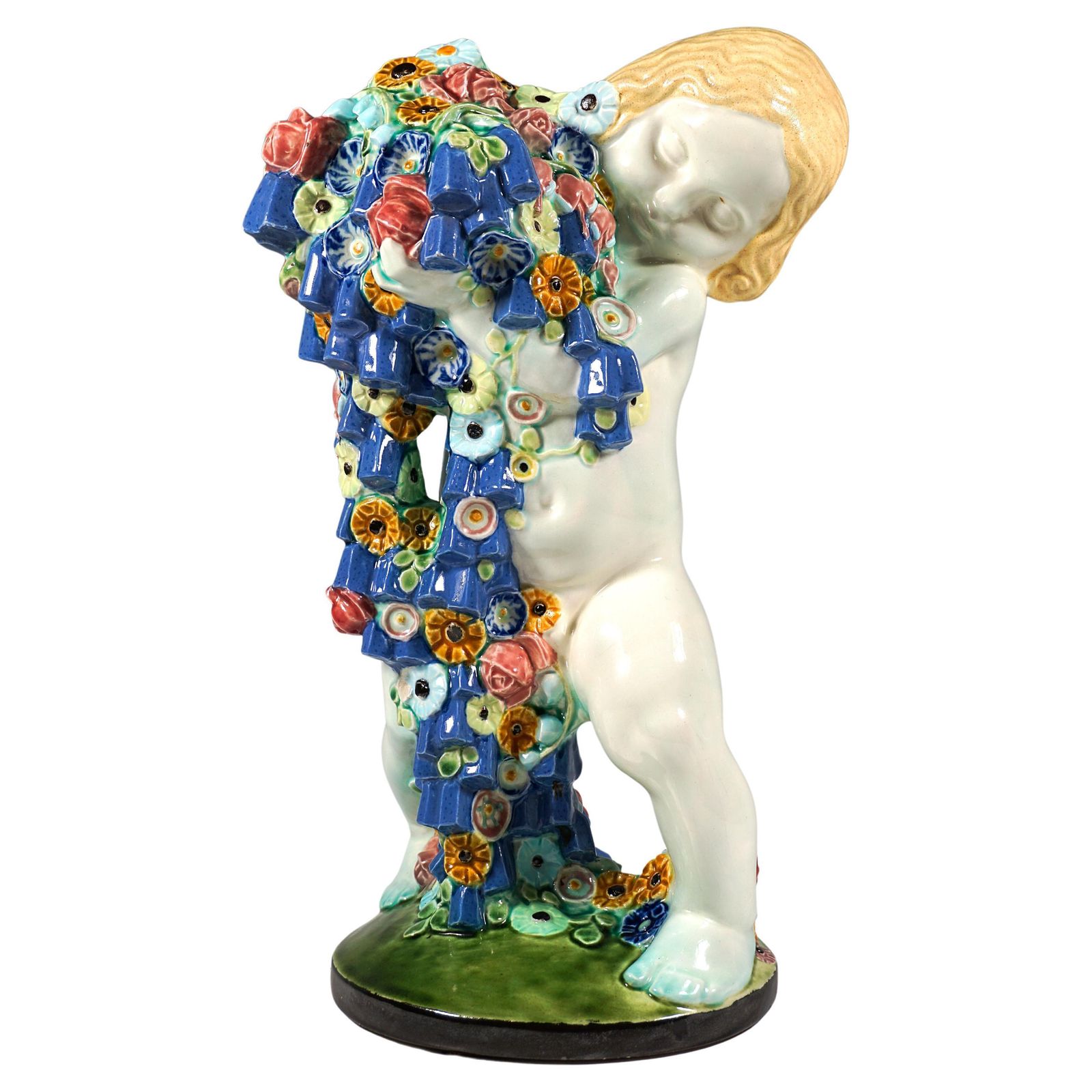 'Spring', Putto With Flowers, By Michael Powolny, Vienna Ceramics, 1910 1912