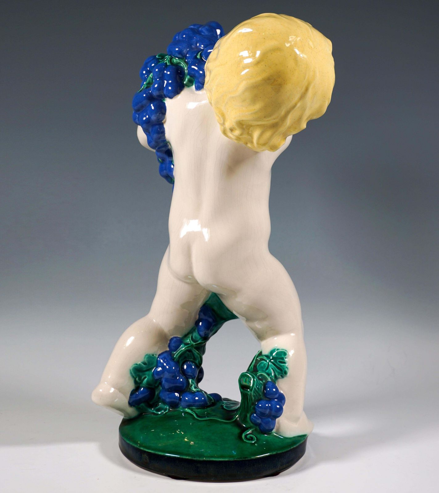 'Autumn', Putto With Grapes, By Michael Powolny, Vienna Ceramics, 1913 1919 photo for sale