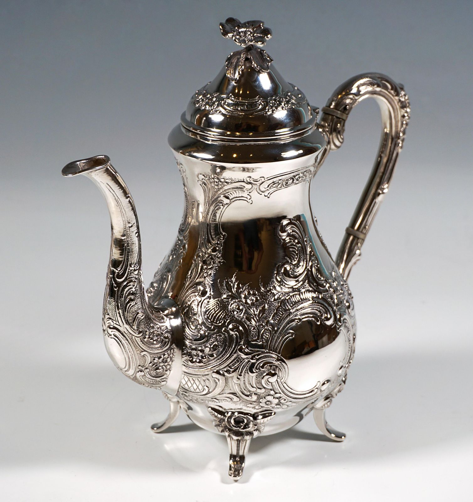 Art Nouveau Silver Coffee Pot With Rocaille Decoration, Germany, Around 1915 photo furniture