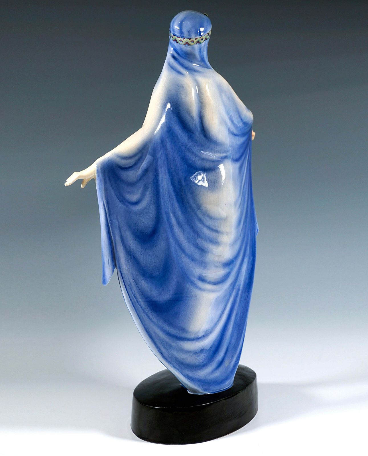 'Egyptian Temple Dancer', Large Marcell Goldscheider Vienna Figurine, Circa 1930 photo Art