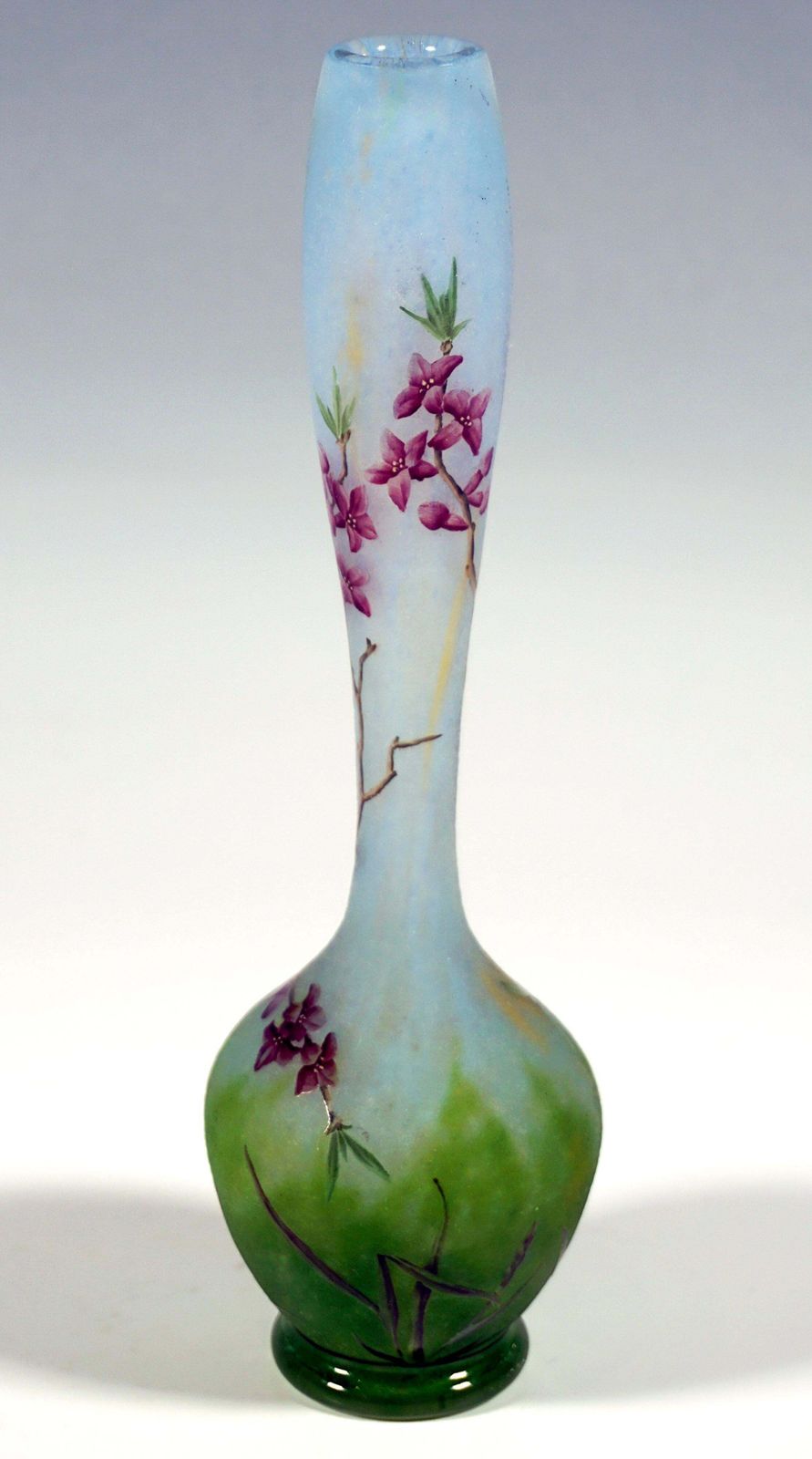 Art Nouveau Cameo Long Neck Vase With Daphne Decor, Daum Nancy, France, 1910/15 photo 3730.0