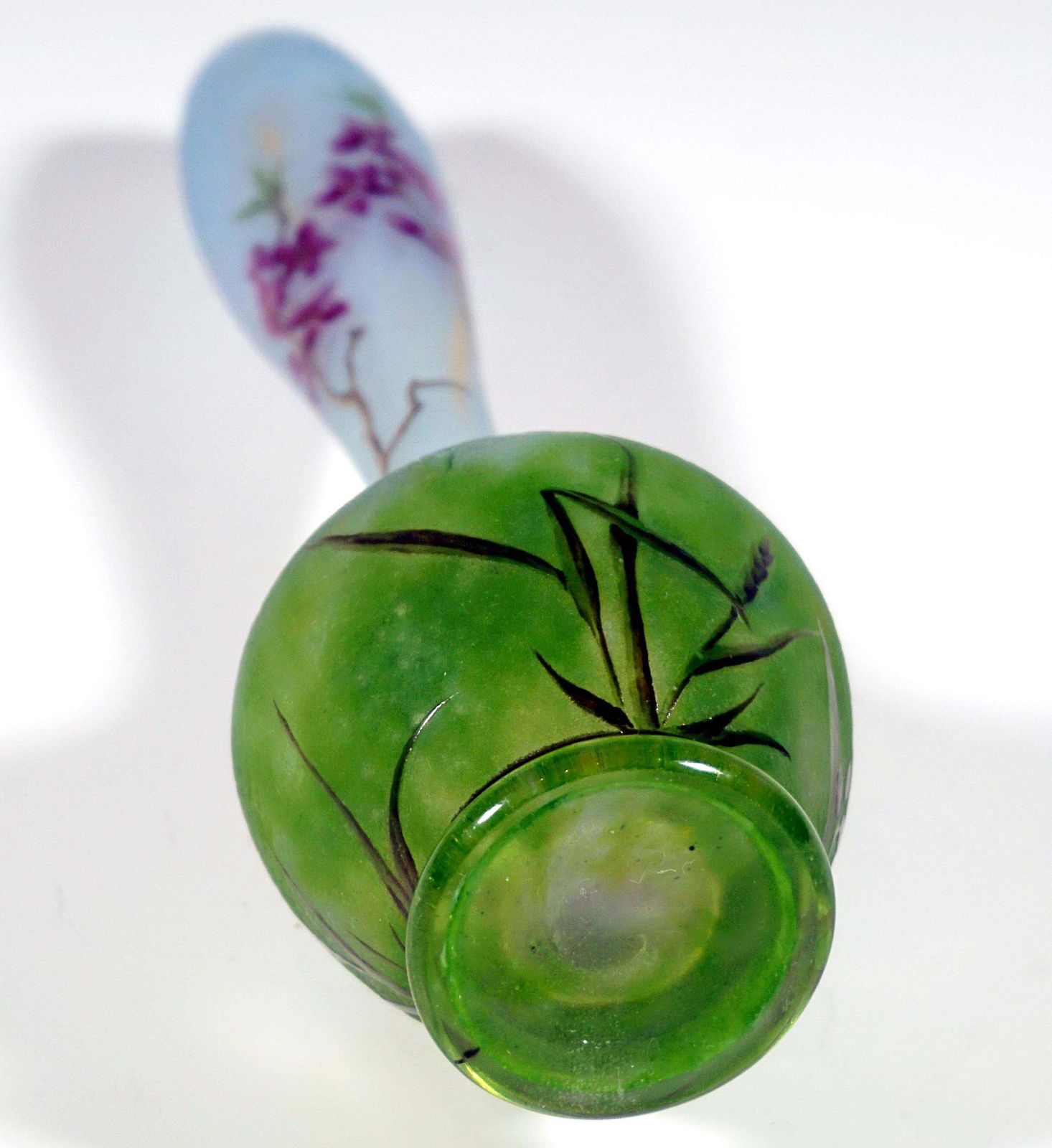 Art Nouveau Cameo Long Neck Vase With Daphne Decor, Daum Nancy, France, 1910/15 photo vinterior