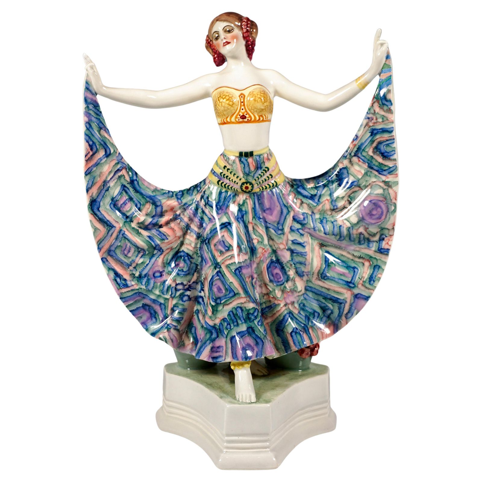 Goldscheider Vienna Art Déco Figure 'Ruth' Dancer In Oriental Costume, By Rosé