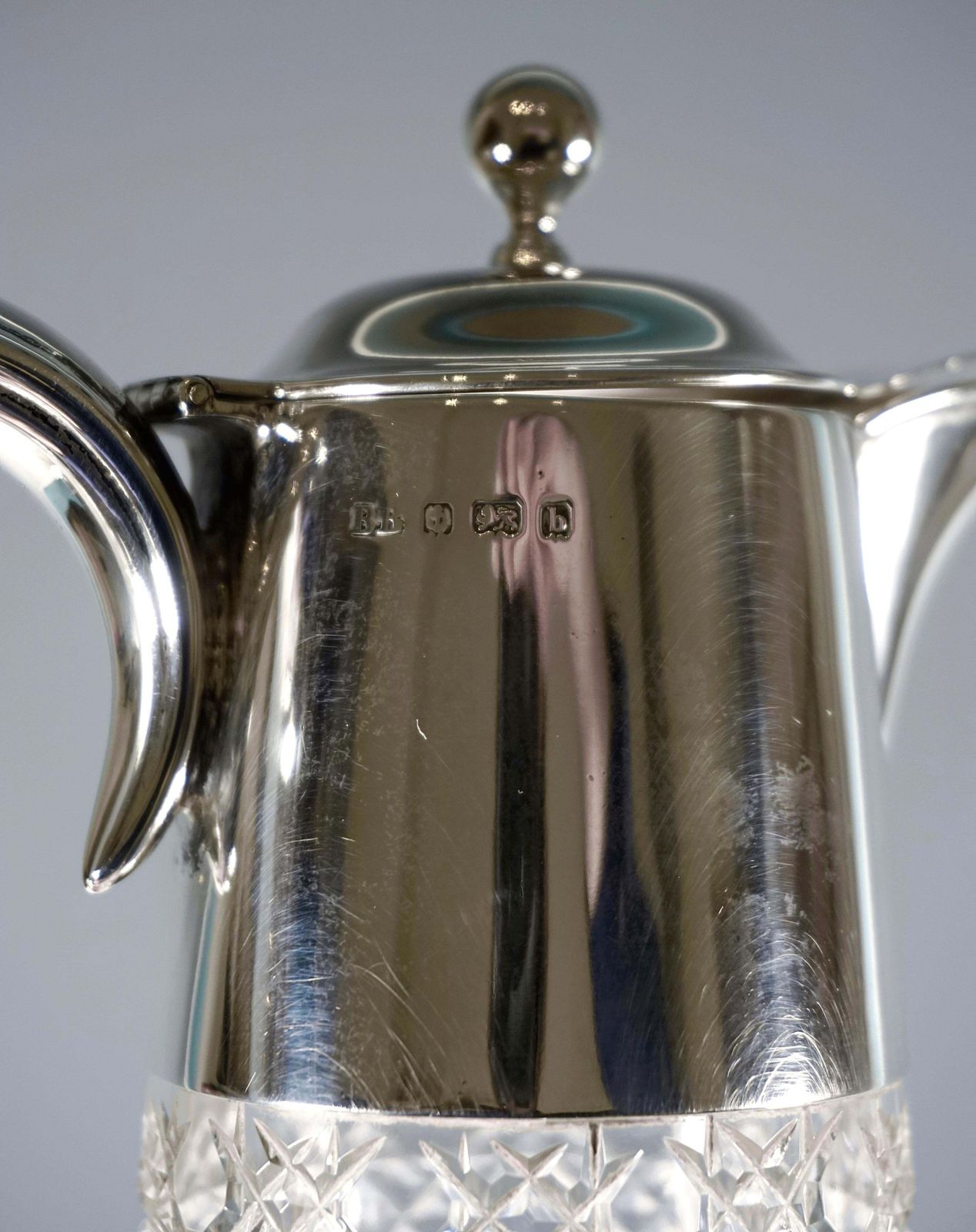 Pair Of Art Nouveau Carafes With Silver Mount By Barker Brothers Birmingham 1901 photo buy