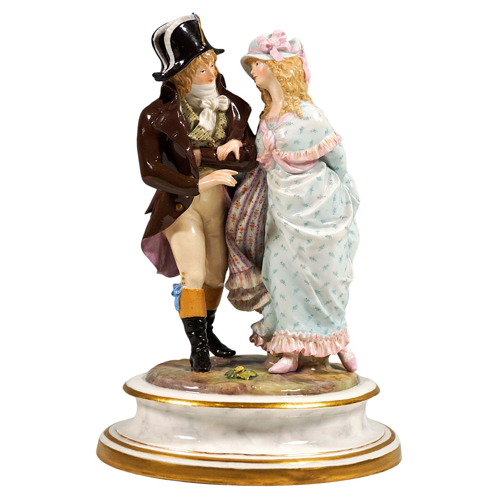 Meissen Costume Group, Couple Dressed In Empire Style, By H. Goeschl, Ca 1940