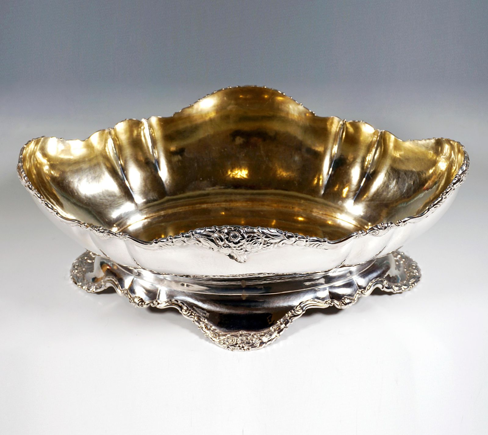 Art Nouveau Silver Jardinière With Cut Glass Liner, Theodor Müller Germany C1900 photo Home Decor