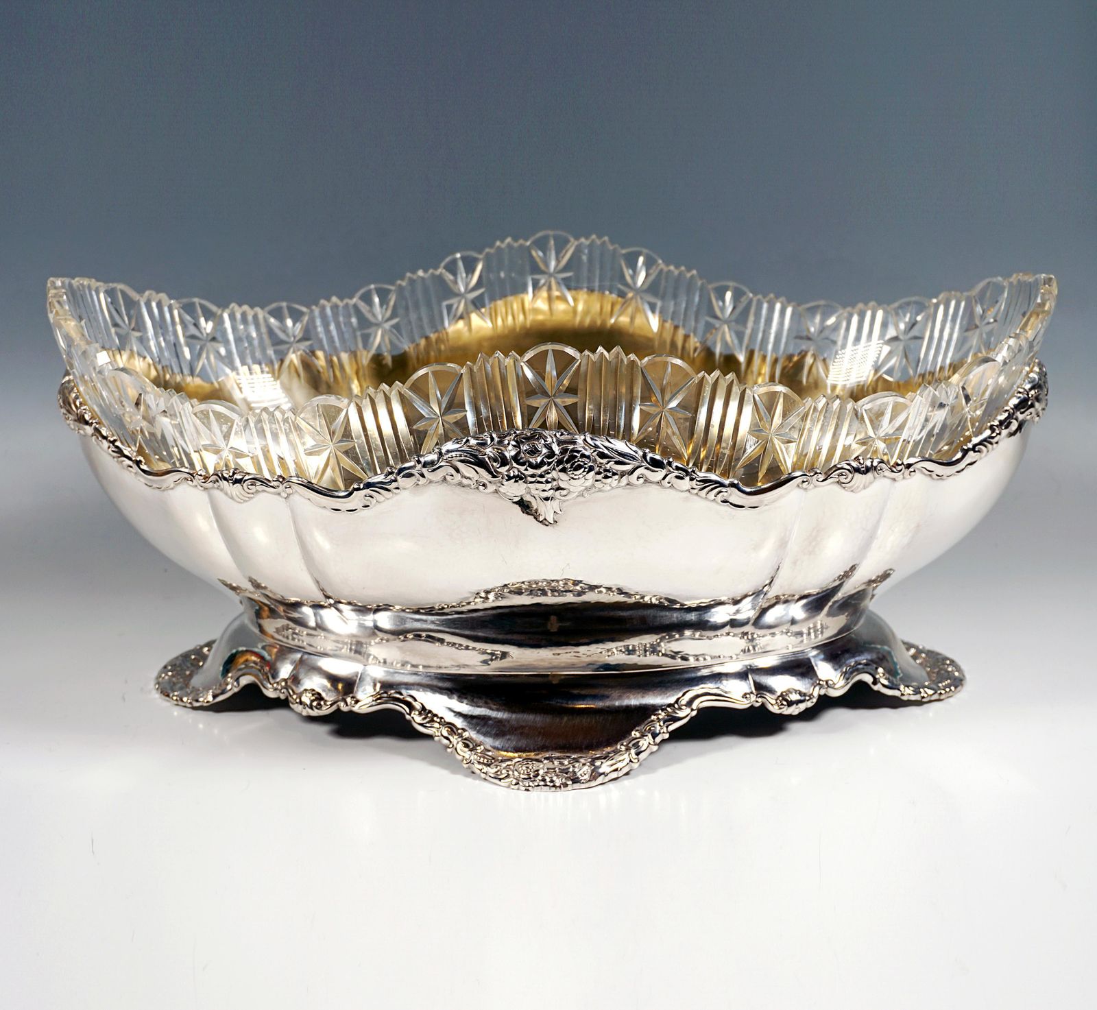 Art Nouveau Silver Jardinière With Cut Glass Liner, Theodor Müller Germany C1900 photo buy