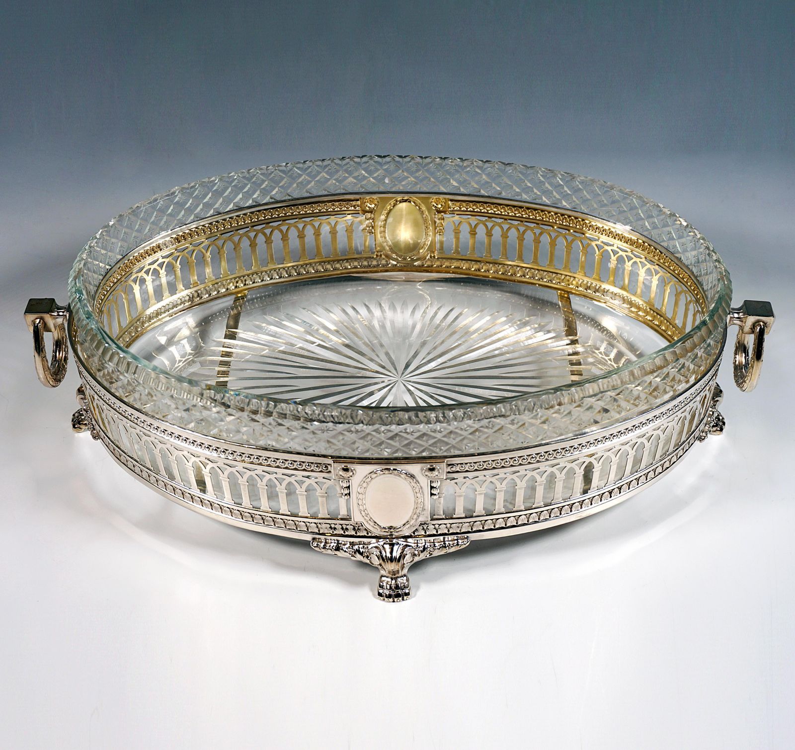 Art Nouveau Silver Jardinière With Cut Glass Liner, Wilhelm Binder Germany C1900 photo furniture