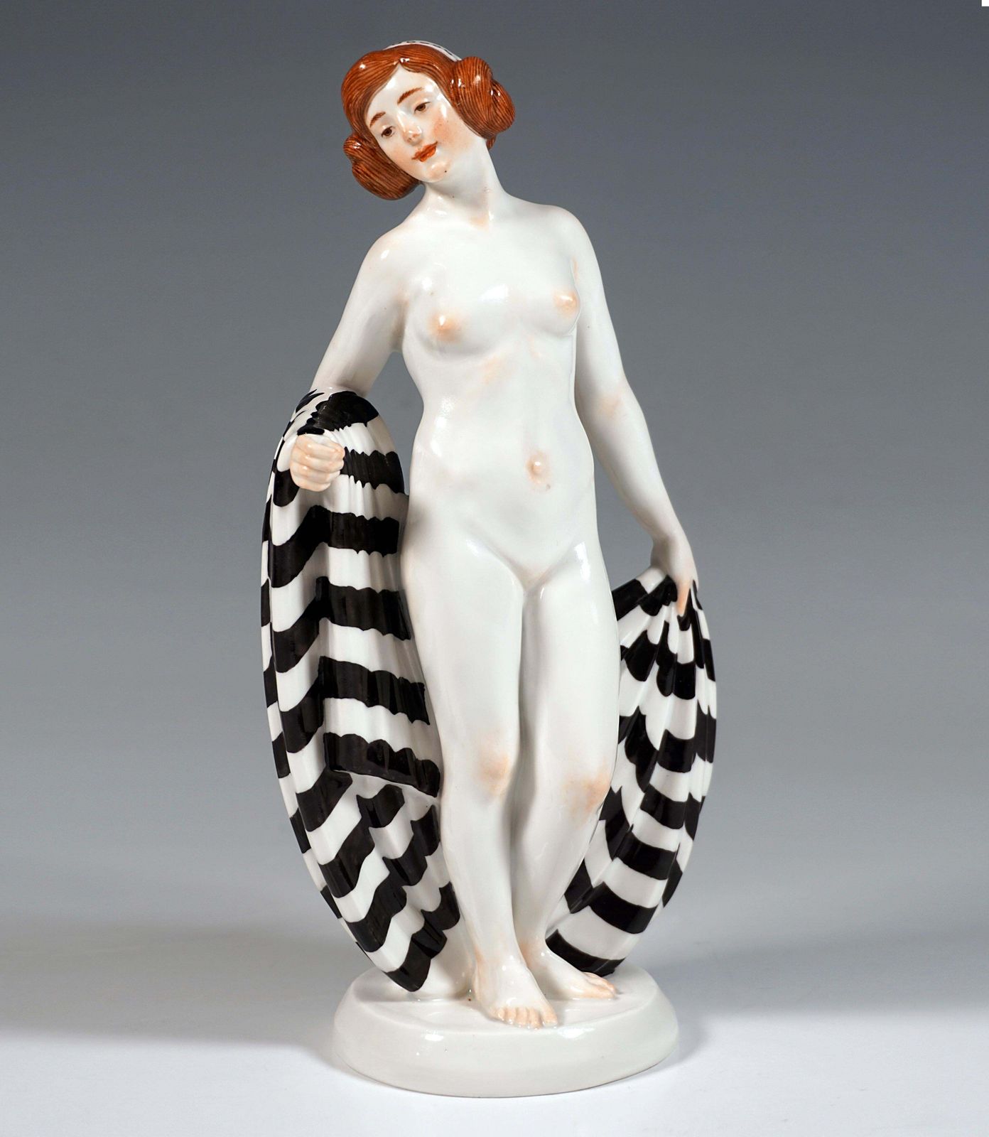 Meissen Germany Art Nouveau Figurine Girl With Shawl, By Theodor Eichler, C 1913 photo furniture