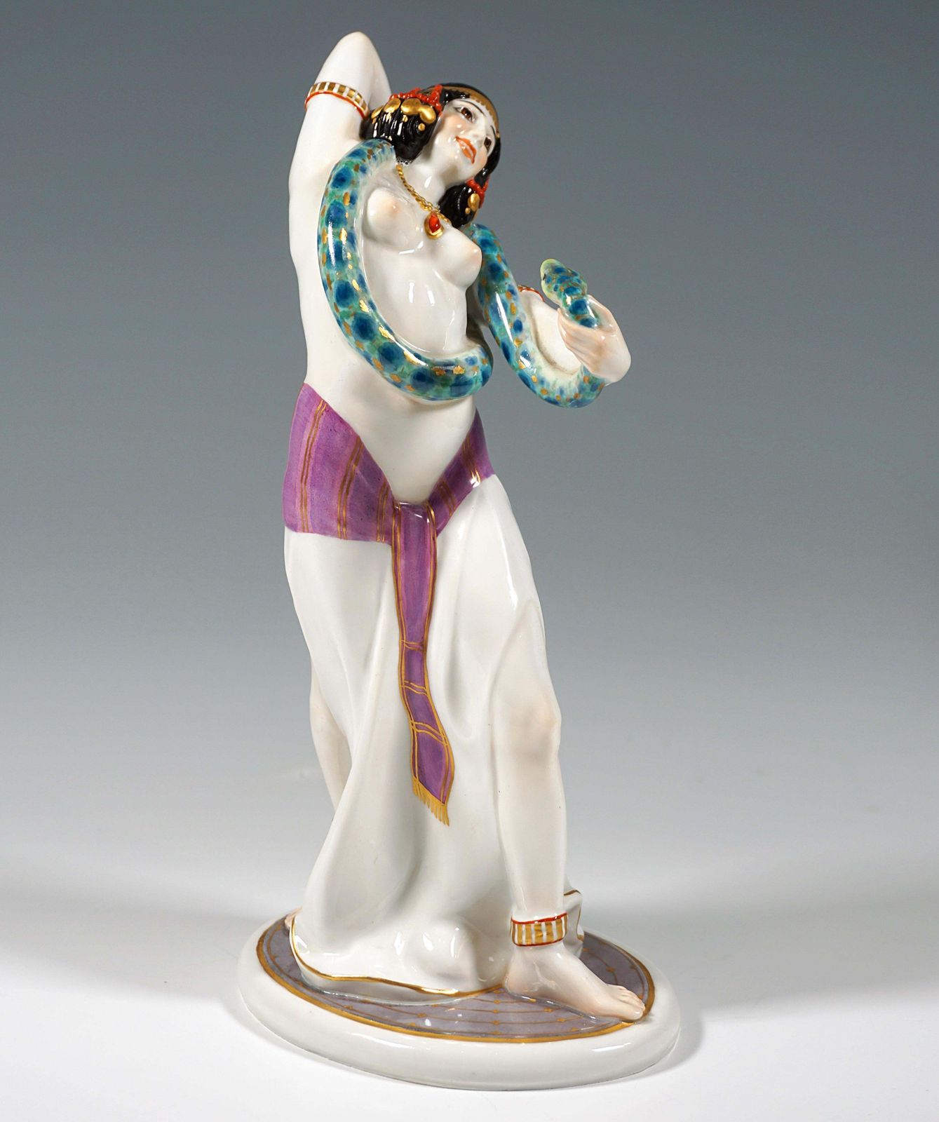 Meissen Art Nouveau Figure Of A Snake Dancer By Max Bochmann Circa 1914 photo for sale