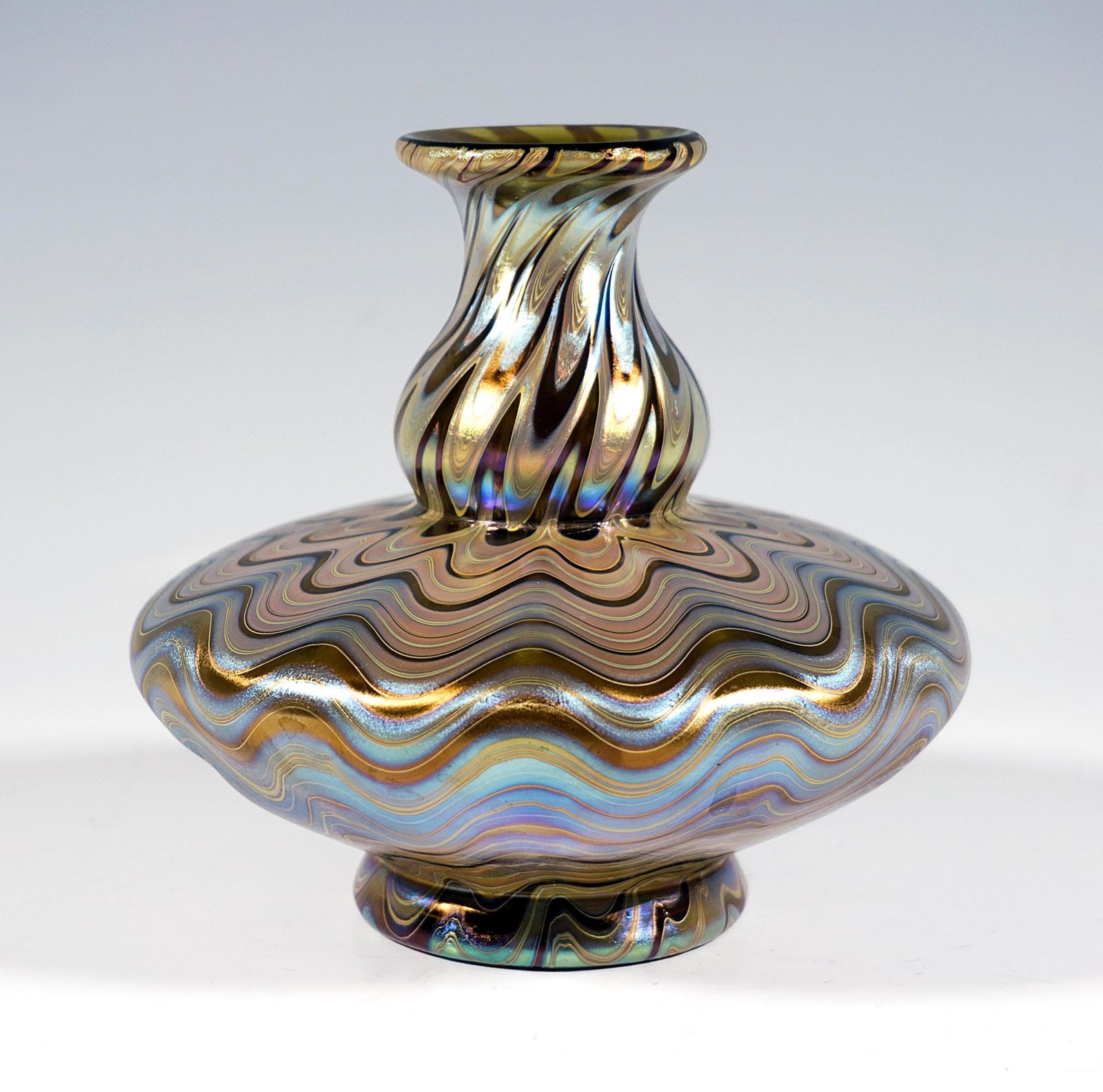 Loetz Art Nouveau Glass Vase Phenomenon Gre Crete 6893, Austria Hungary, Ca 1900 photo furniture