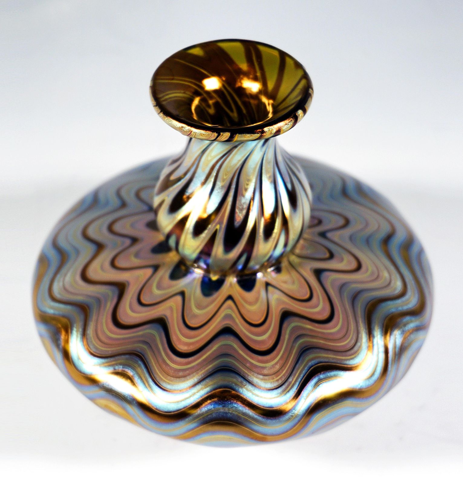 Loetz Art Nouveau Glass Vase Phenomenon Gre Crete 6893, Austria Hungary, Ca 1900 photo for sale