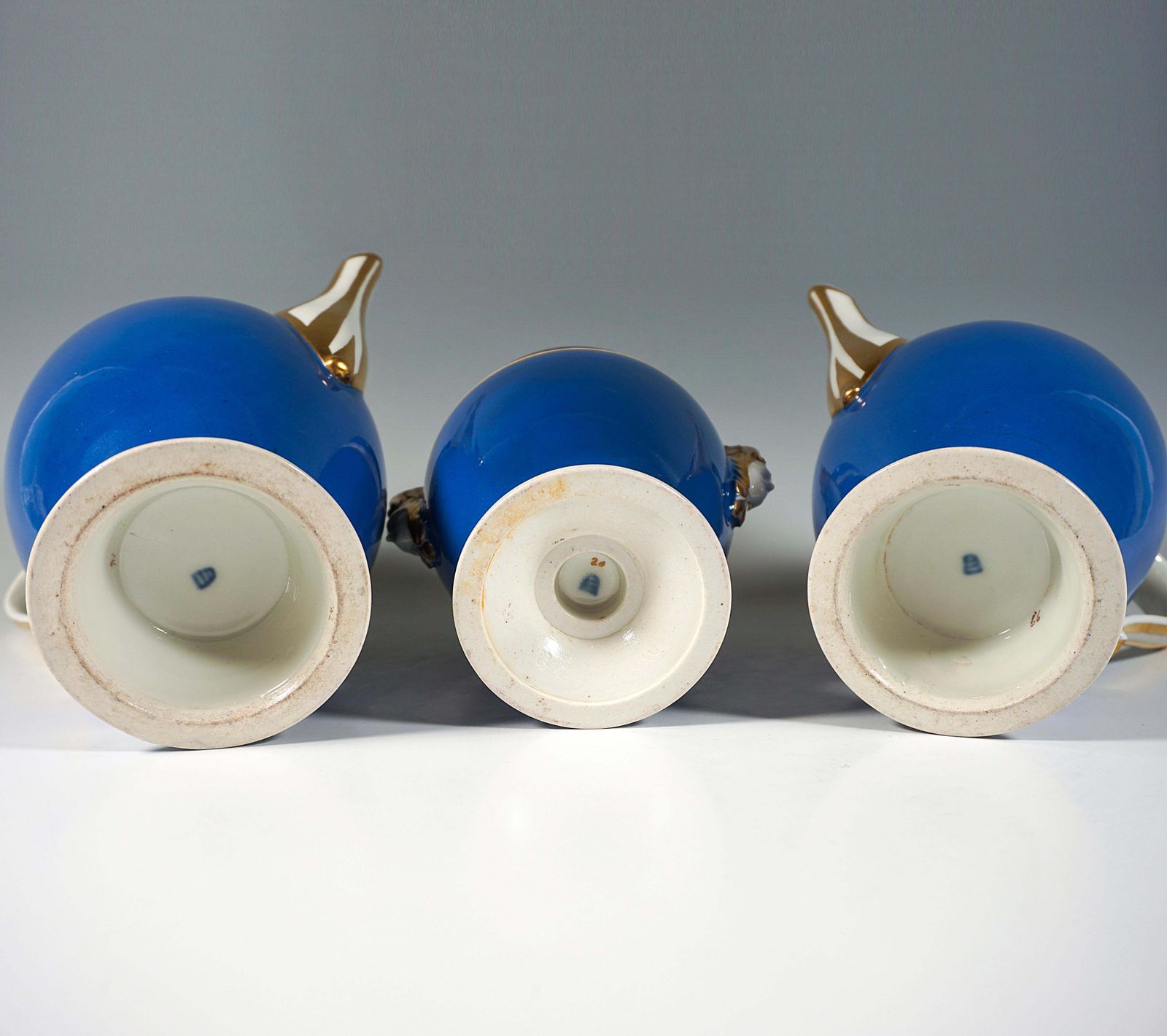 Vienna Imperial Porcelain Coffee Service, 8 People, Prussian Blue & Gold, 1825 photo 2575.0