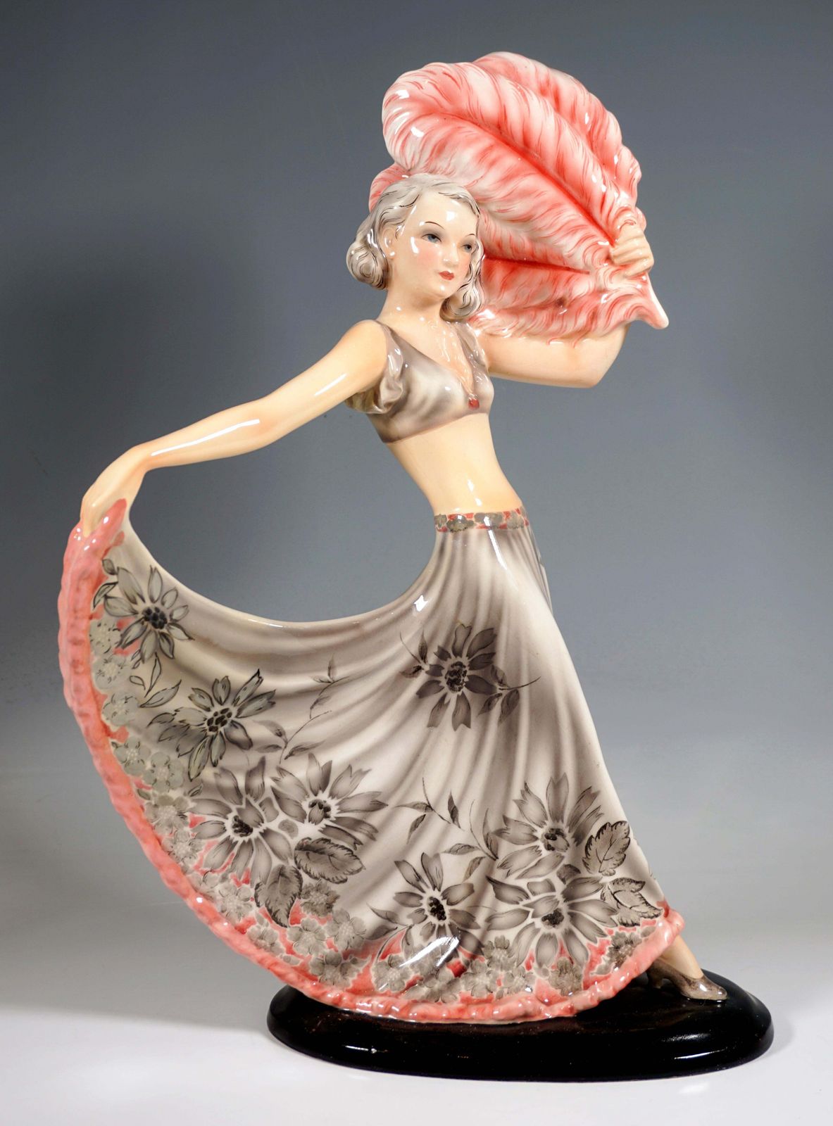 Goldscheider Art Déco Figure, 'Fan Dance', By Josef Lorenzl, Around 1939 photo 3064.0