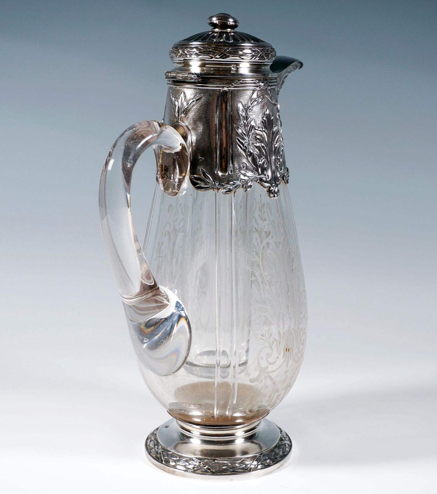 Art Nouveau Glass Carafe Silver Fittings Cold Duck Maillard Frères & Vazou Paris photo furniture
