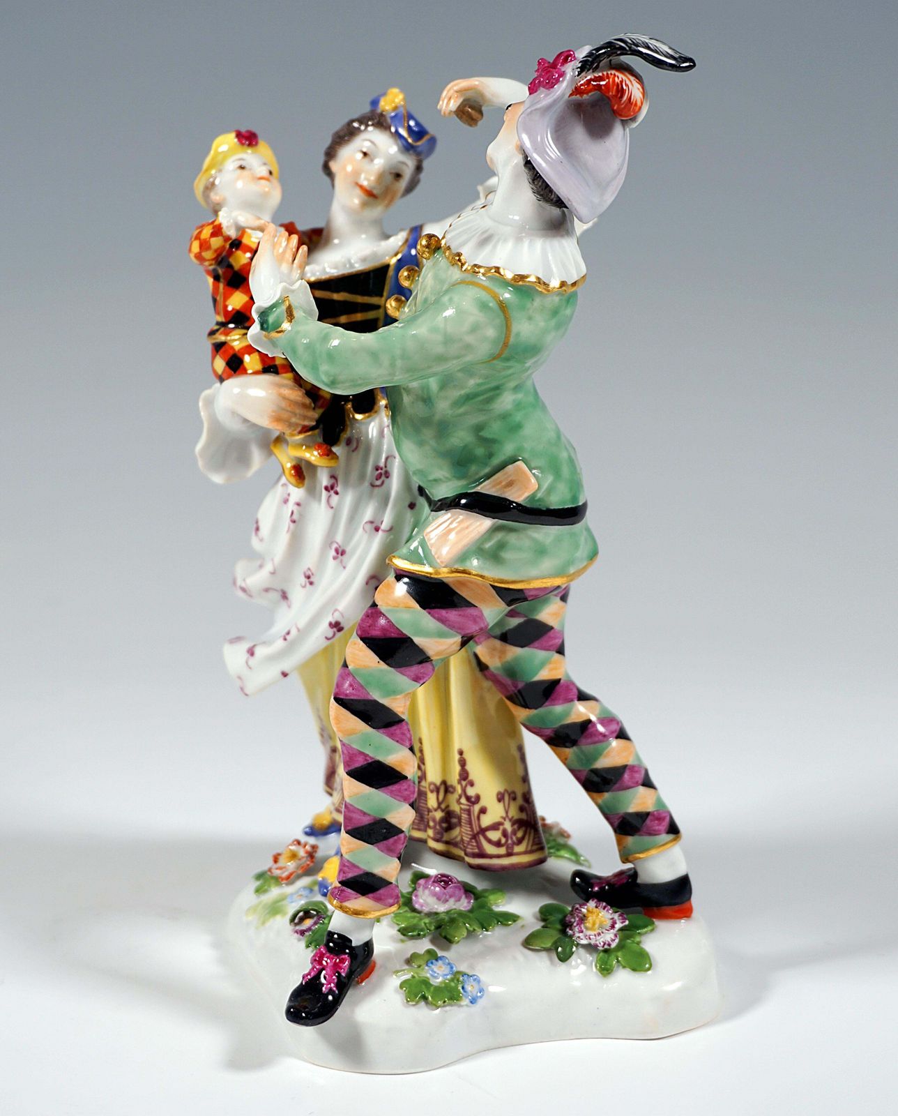 Meissen Commedia Dell'arte Group Harlequin Family By J.J. Kaendler Germany C1870 photo furniture