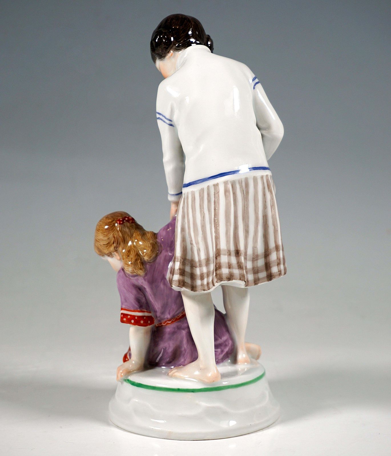 Art Nouveau Children Group 'Two Girls', By A. Koenig, Meissen Germany, Ca 1912 photo Home Decor