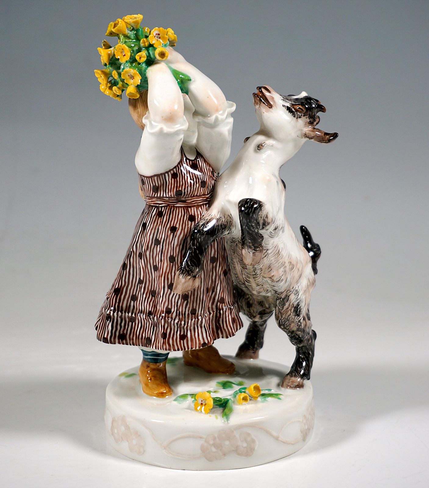 Art Nouveau Group 'Girl With Goat', By Erich Hoesel, Meissen Germany, Ca 1905 photo 2442.0