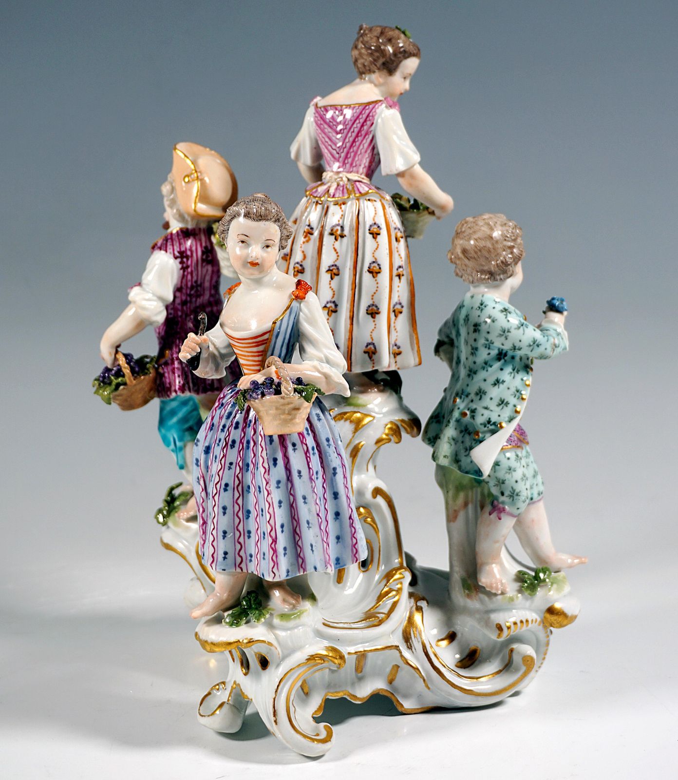 Early Meissen Round Group Of Gardener Children, By J.J. Kaendler, 1763 1774 photo for sale