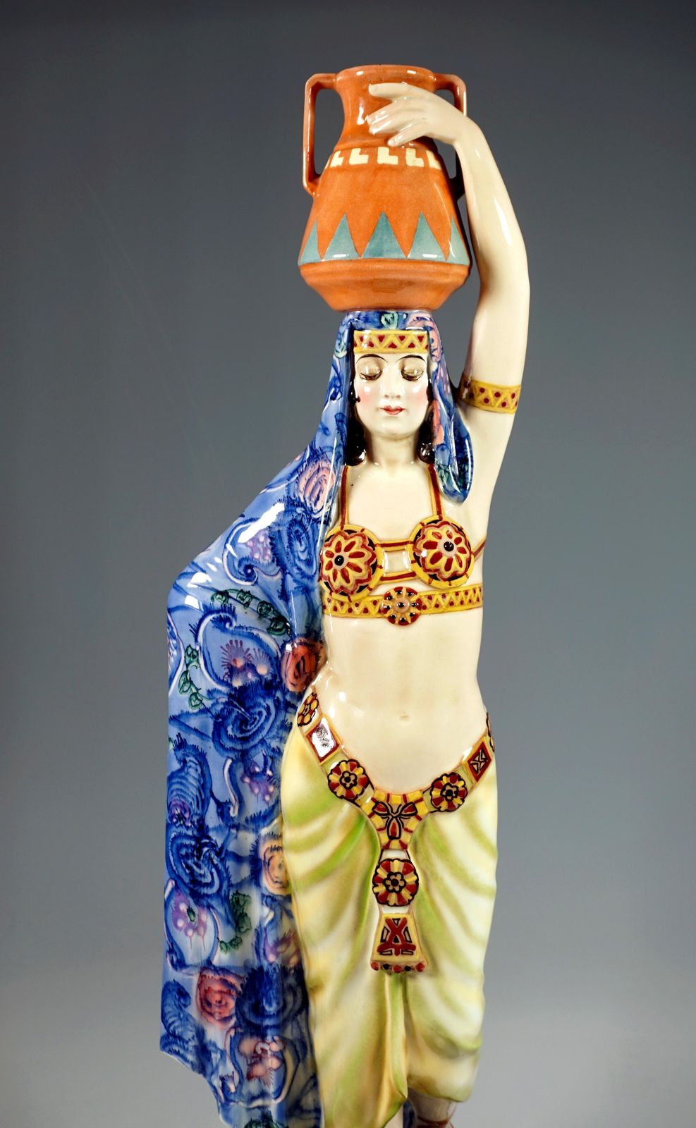 Large Goldscheider Vienna Art Déco Figurine, Water Carrier, Lorenzl, Ca. 1925 photo buy