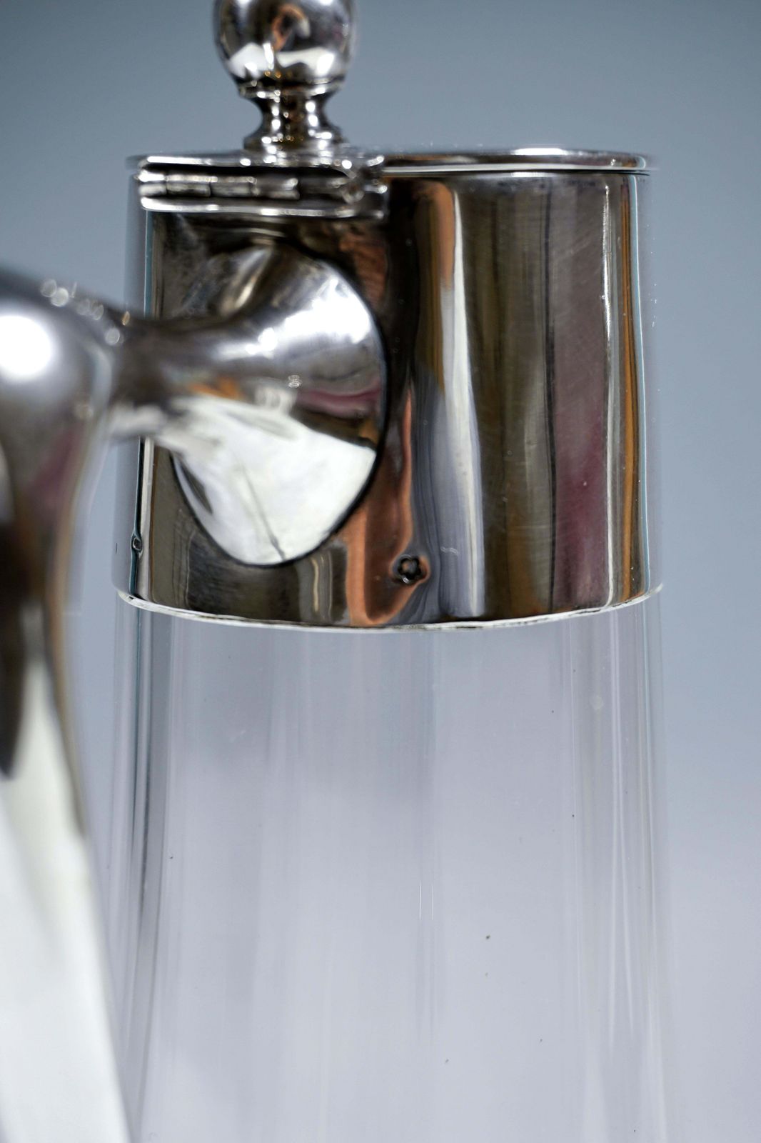 Pair Of Art Nouveau Glass Carafes With Silver Fittings, By Ferdinand Vogl Vienna photo vinterior