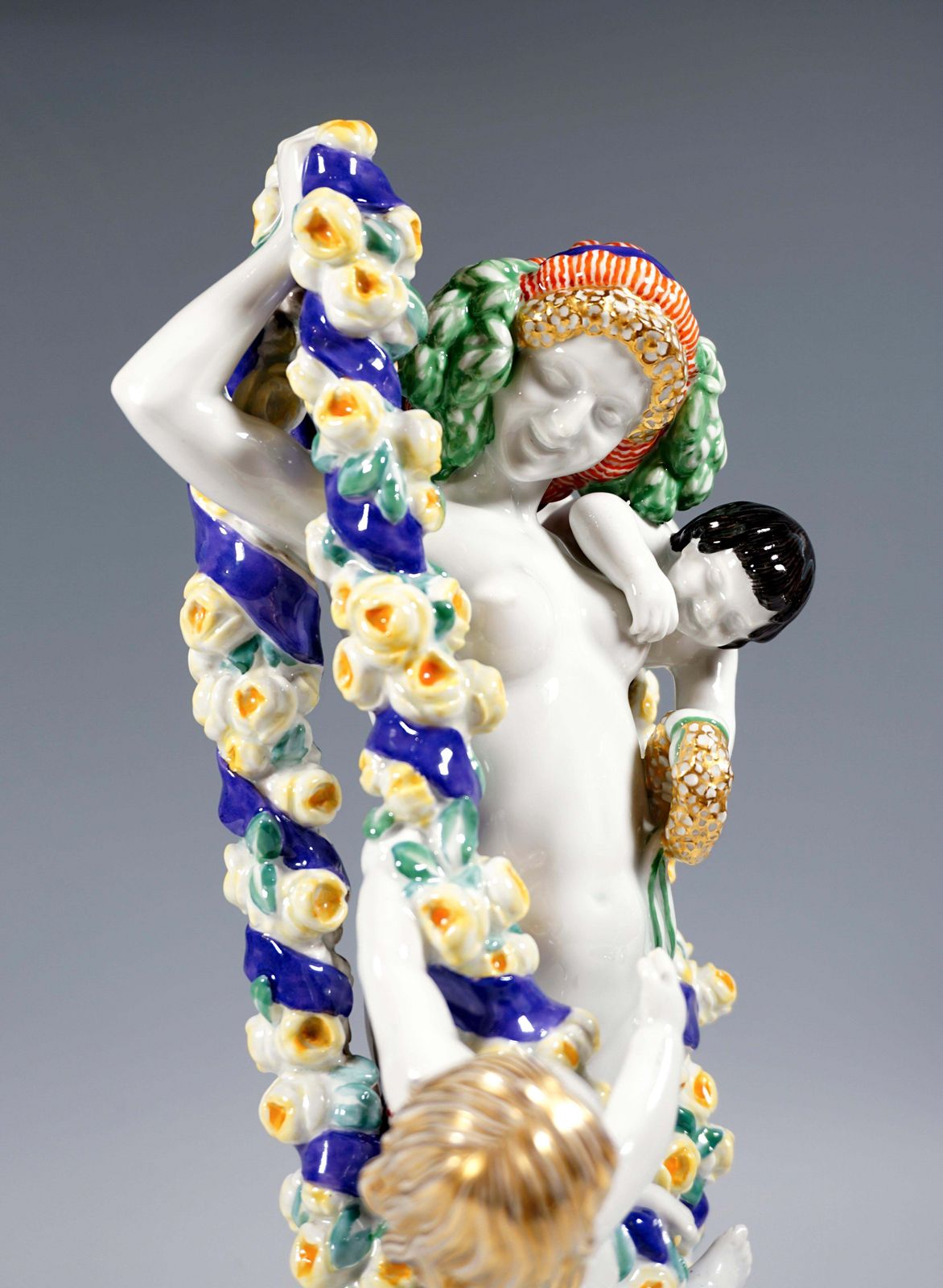 photo furniture Large Meissen Art Nouveau Figure, Flora With Cupids, By Emmerich Oehler, Ca 1913