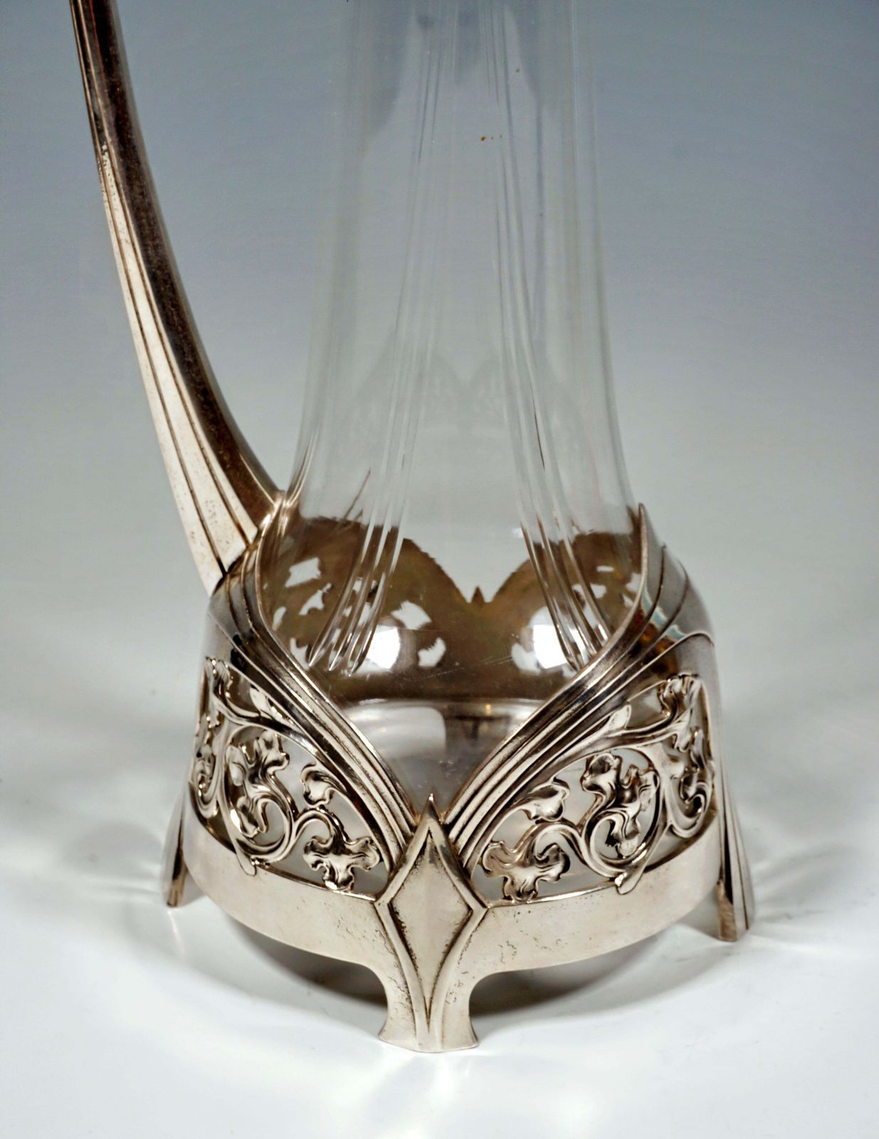 Art Nouveau Glass Decanter With Silver Plated Mount, Wmf, Germany, 1903 1910 photo vinterior