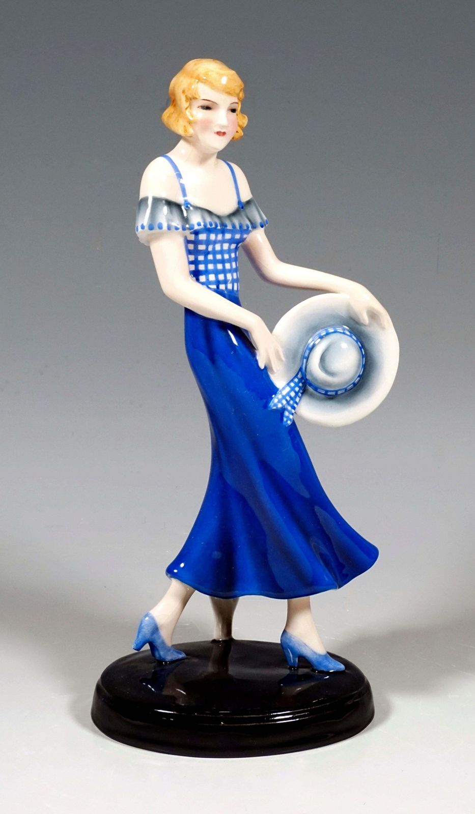 Goldscheider Art Deco Figure Girl With Hat In The Wind, By Stephan Dakon, 1935 photo furniture
