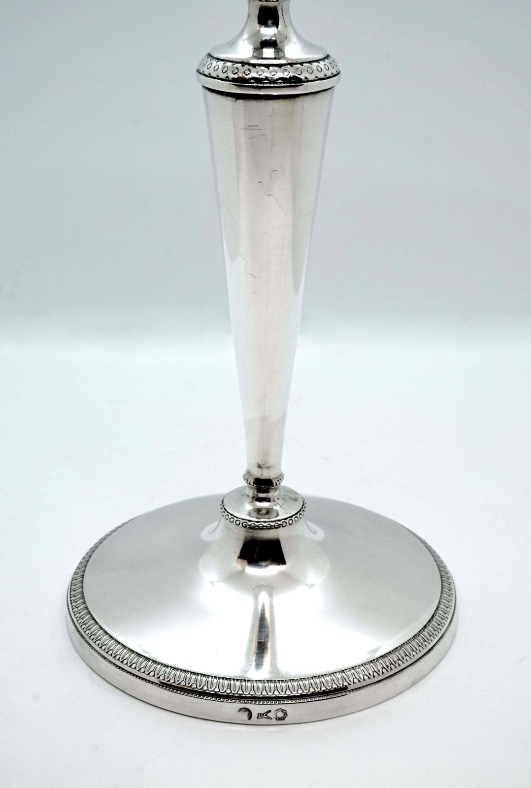 Pair Of Italian Empire Silver Candlesticks, Milan, Circa 1810 photo for sale