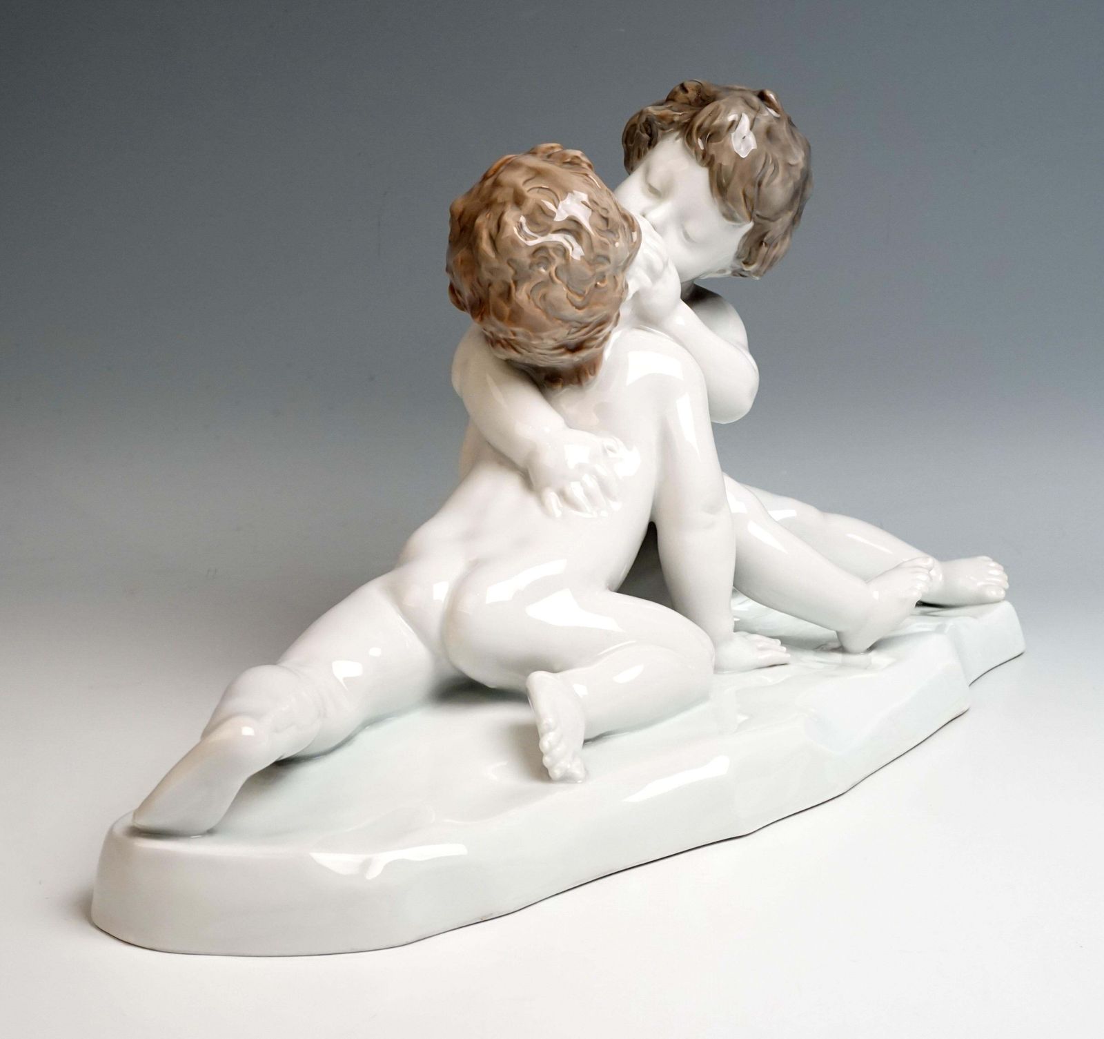 Large Art Deco Figure Group 'Young Love' By J. Limburg Rosenthal, Germany photo furniture