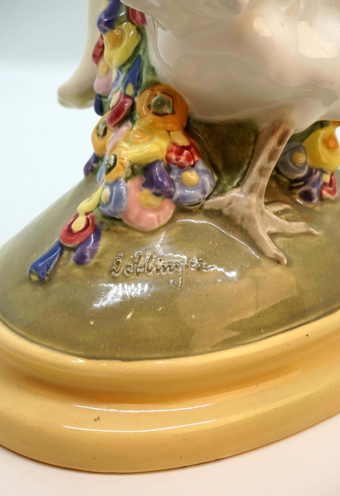 Vienna Art Ceramics Art Nouveau Figure Putto Riding On A Cock By Doblinger, 1910 photo 1421.0