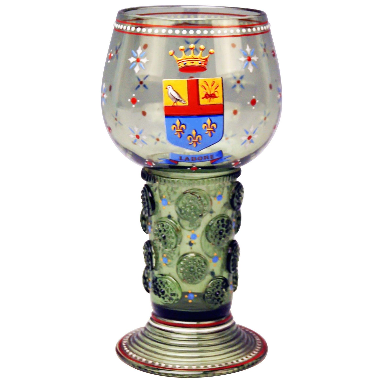Wine Green Glass Enamel Paintings Coat Of Arms By Lobmeyr Vienna Circa 1910 1915