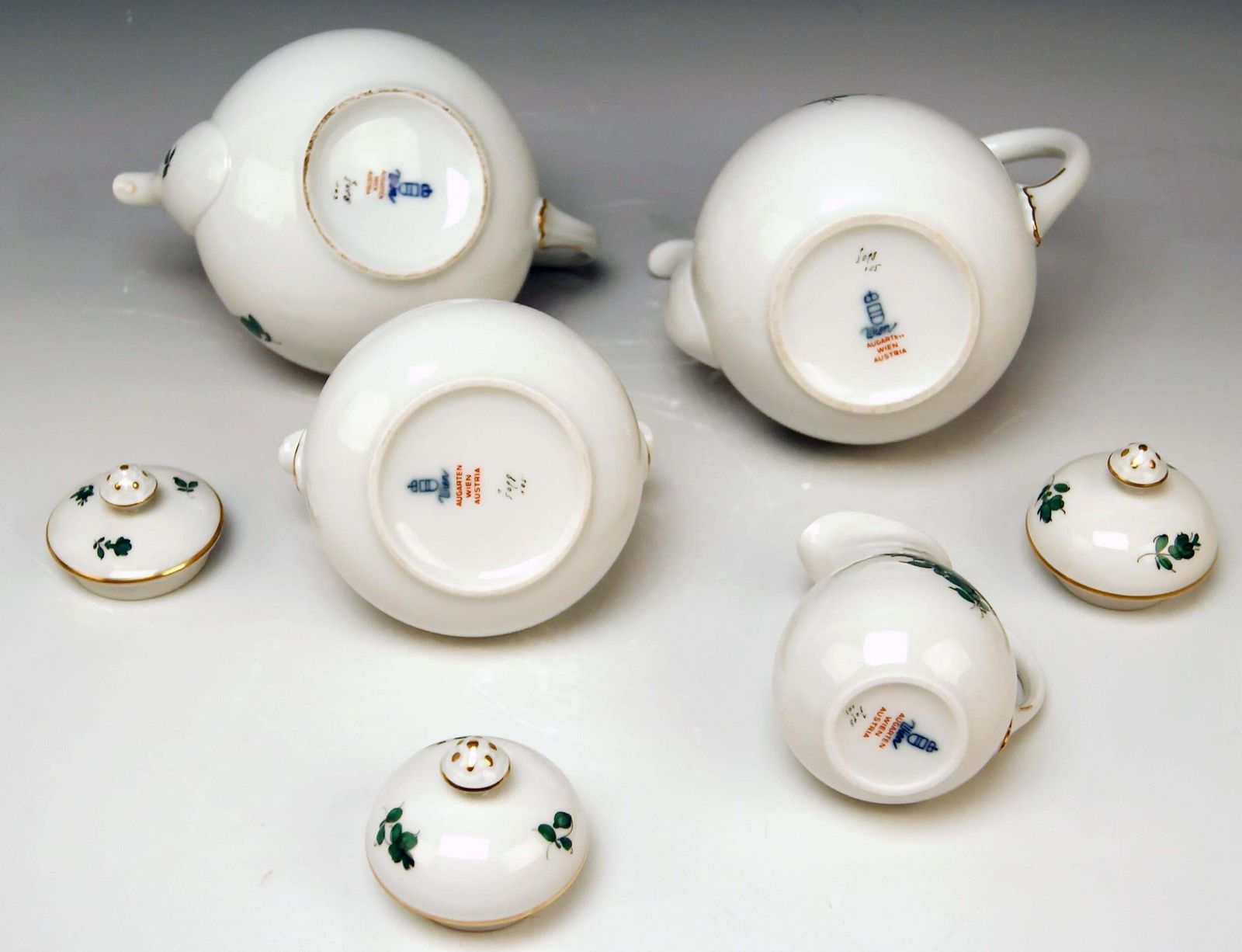 Augarten Vienna Mocha Tea Set Six Persons Maria Theresia Form Schubert photo 1599.0