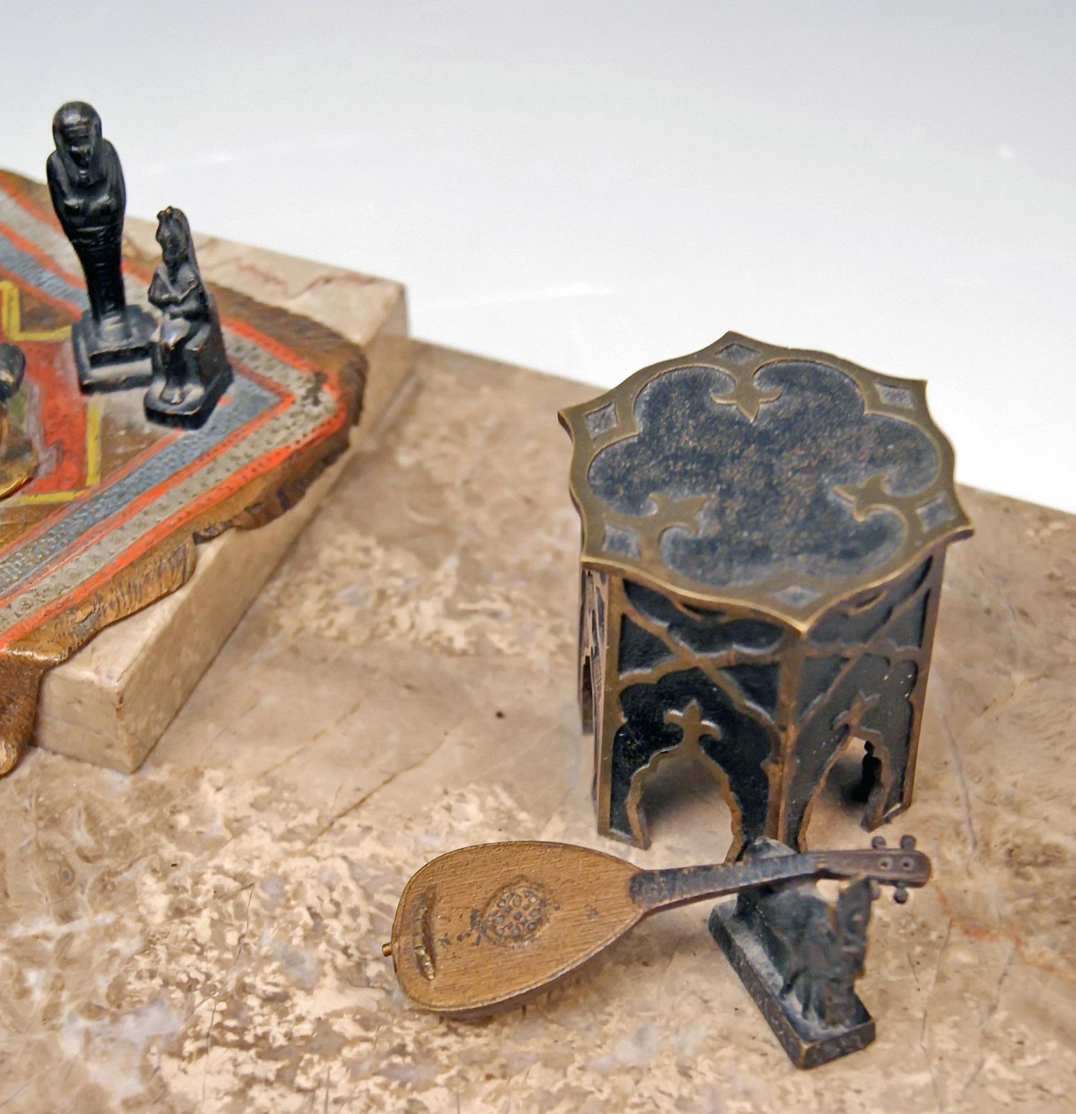 Vienna Bergman Bronze Arab Man On Carpet Selling Egypt Antiquities, Circa 1890 photo for sale