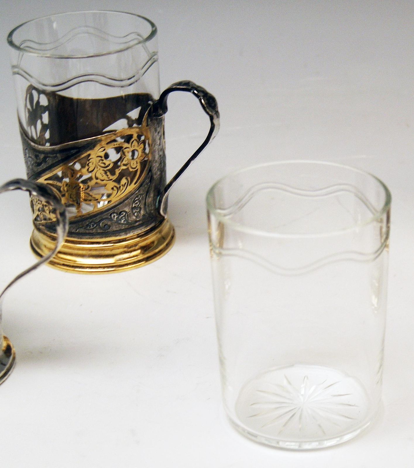 Silver 875 Set Of Four Tea Glasses Russia Moscow Made Circa 1958 1965 photo Home Decor