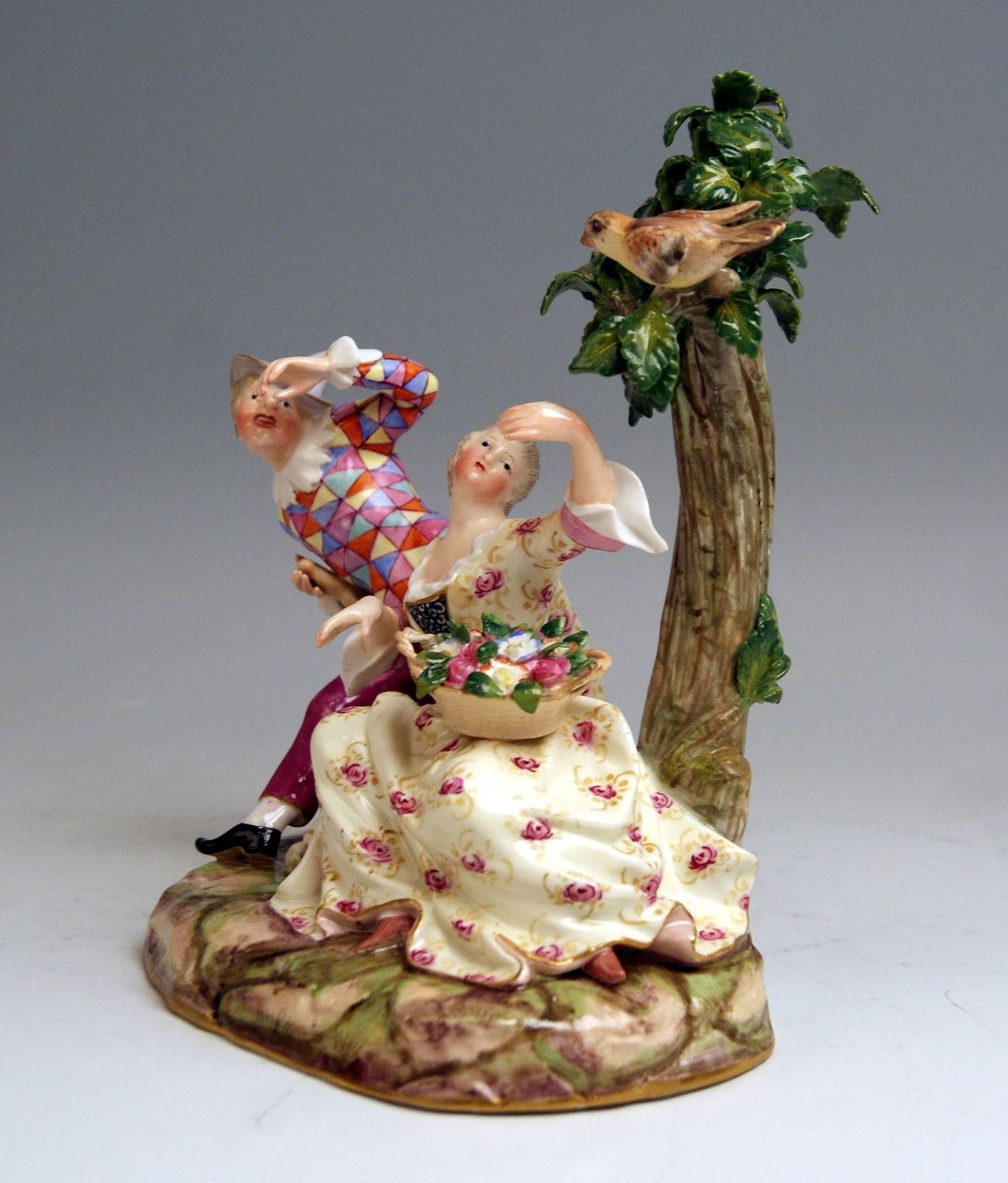 Meissen Harlequin And Girl Figurines Model 782 Kaendler Made Circa 1840 photo furniture
