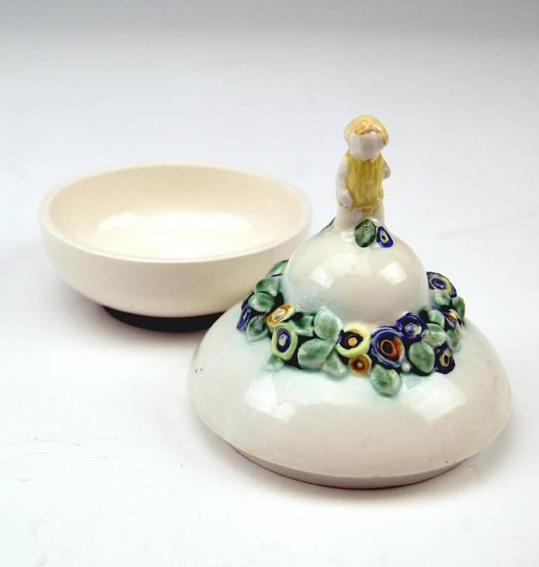 Bertold Löffler Vienna Lidded Round Bowl With Cherub En Miniature, Circa 1912 photo 1288.0