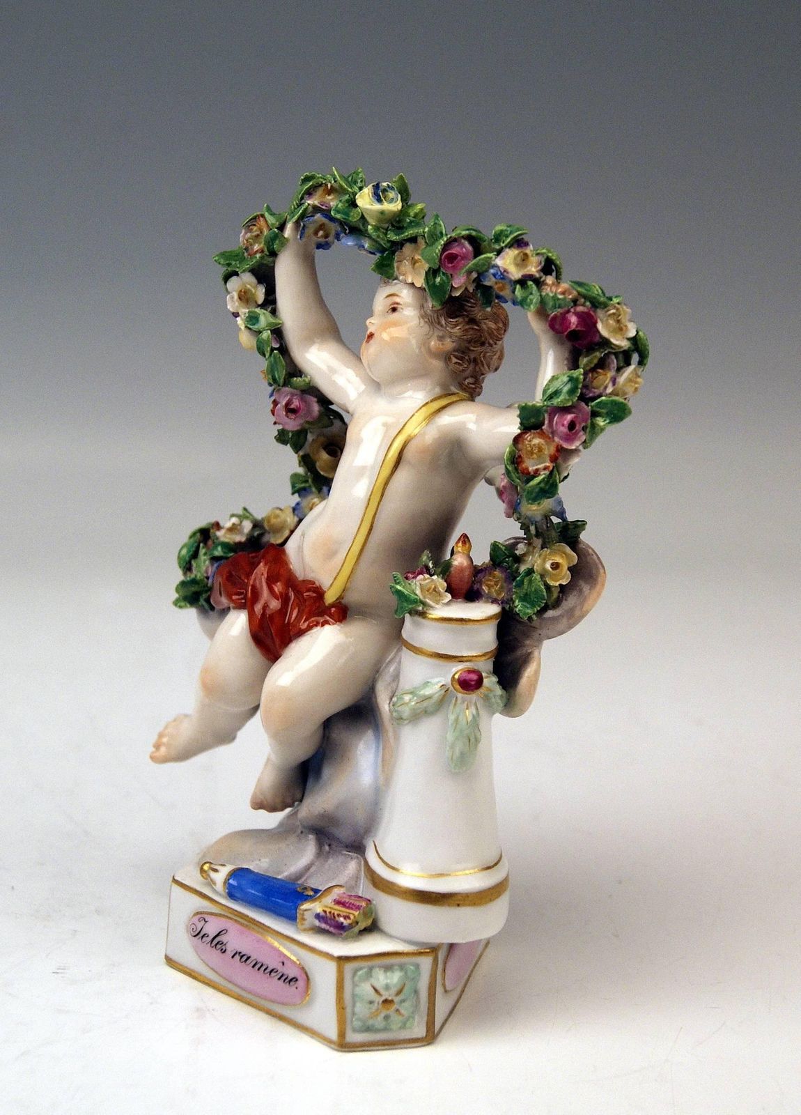 Meissen Motto Child By Acier Vintage Je Les Ramène, Circa 1880 photo 1865.0
