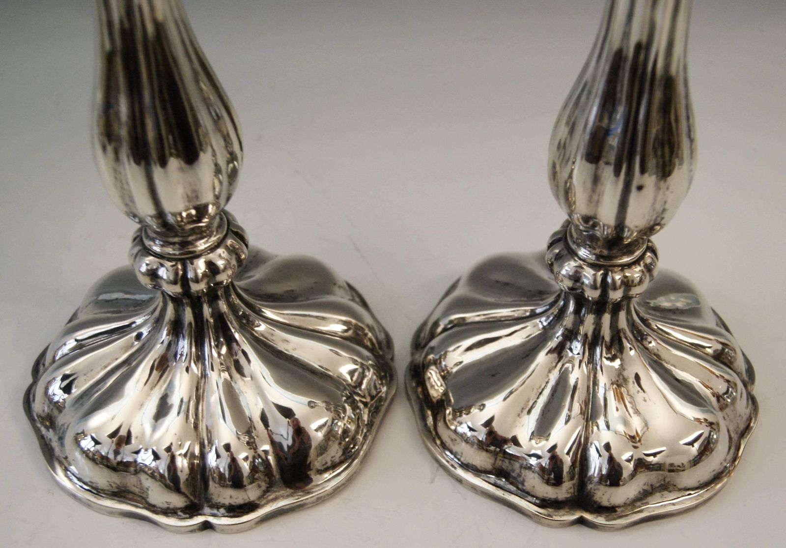 Silver 13 Lot Austrian Pair Of Candlesticks Vienna By Master J.Wiederspoeck 1855 photo Home Decor