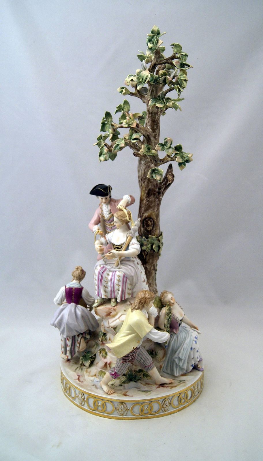 Meissen Gorgeous Figurines Group Six Gardeners, Tall Tree By Acier, Circa 1870 photo Home Decor