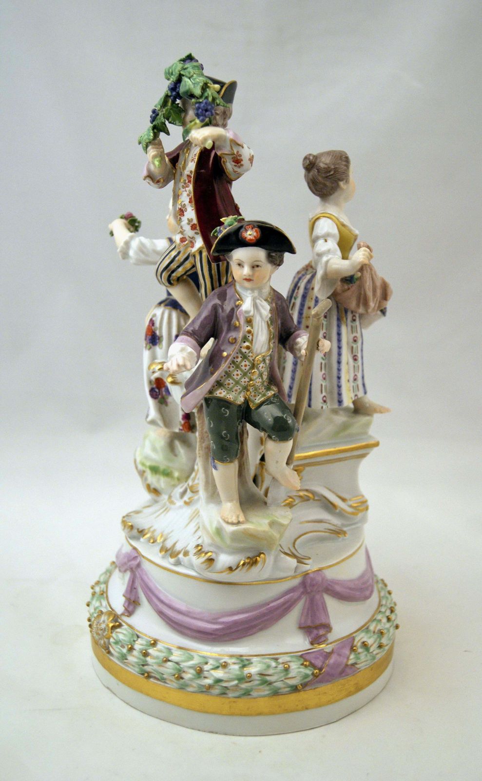 Meissen Gorgeous Figurine Group Four Gardener Children By Kaendler, Circa 1870 photo vintage